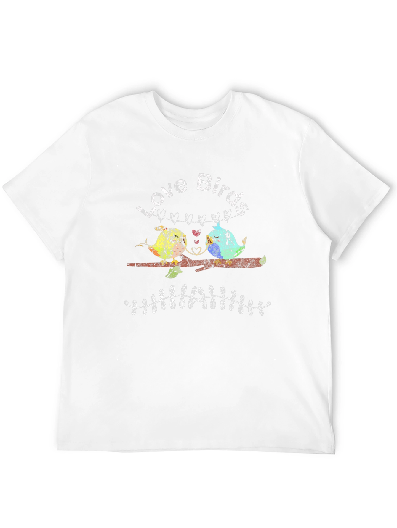 Love Birds Graphic Tee - Black Cotton T-Shirt