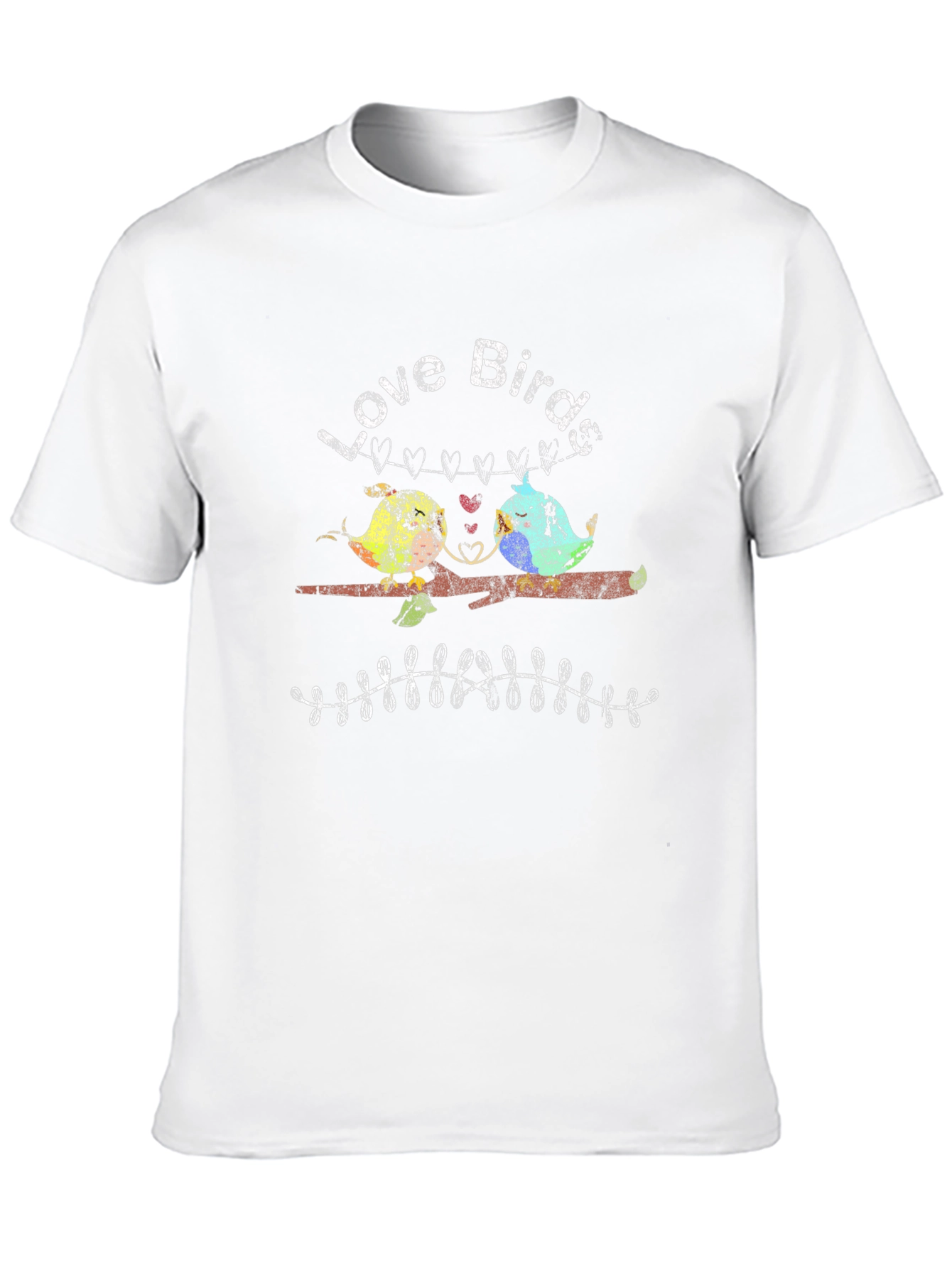 Love Birds Graphic Tee - Black Cotton T-Shirt