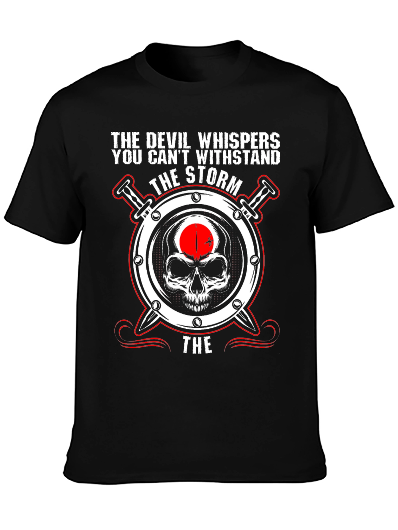 The Devil Whispers Storm Skull T-Shirt