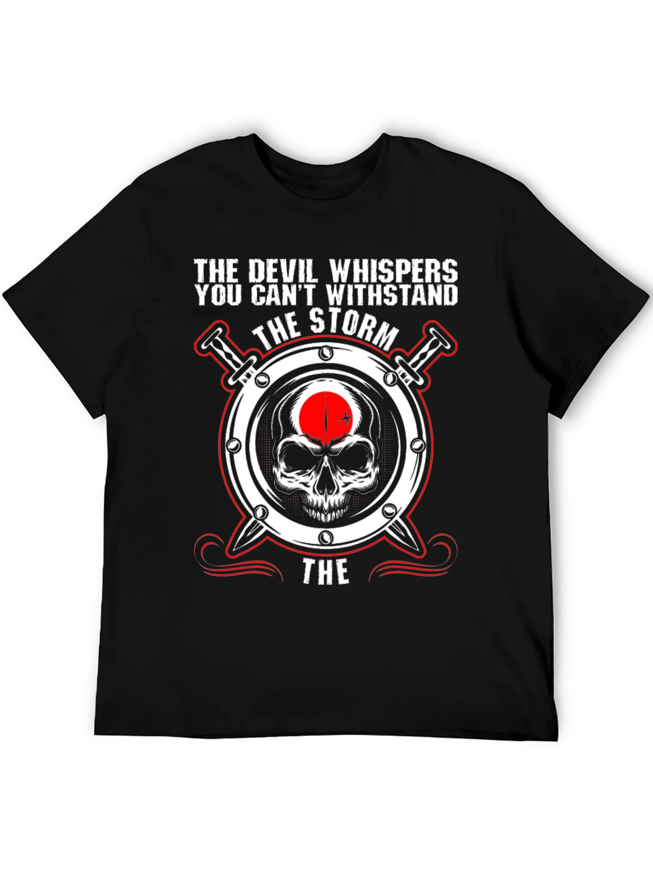 The Devil Whispers Storm Skull T-Shirt
