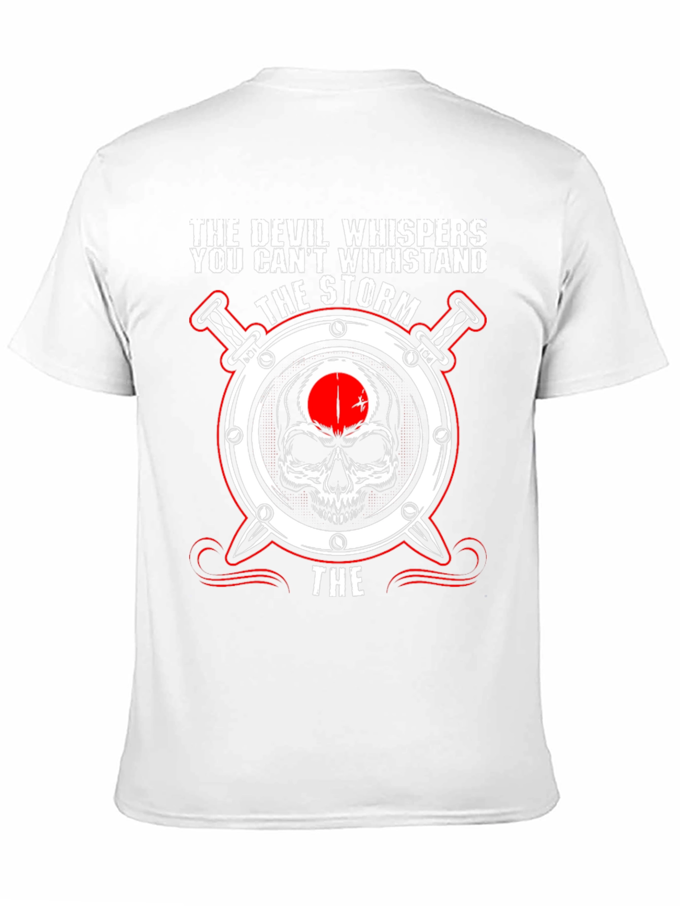 The Devil Whispers Storm Skull T-Shirt