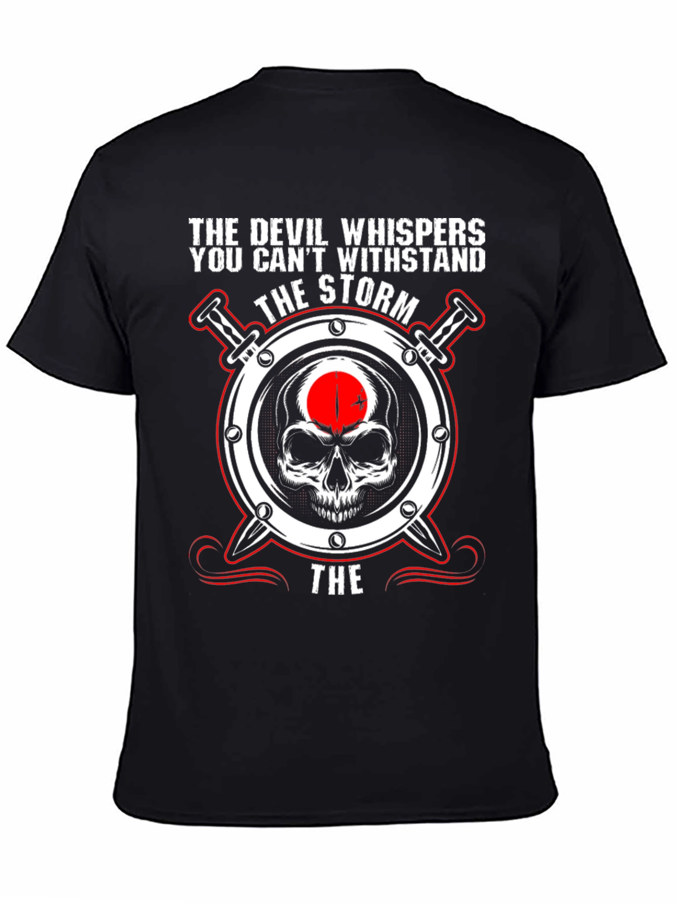 The Devil Whispers Storm Skull T-Shirt