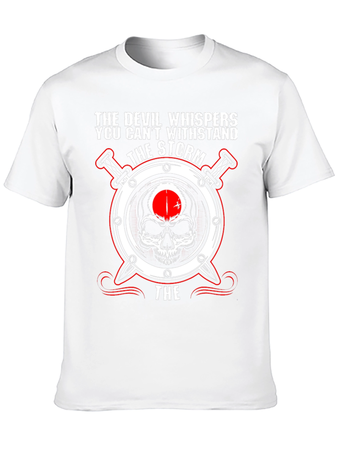 The Devil Whispers Storm Skull T-Shirt