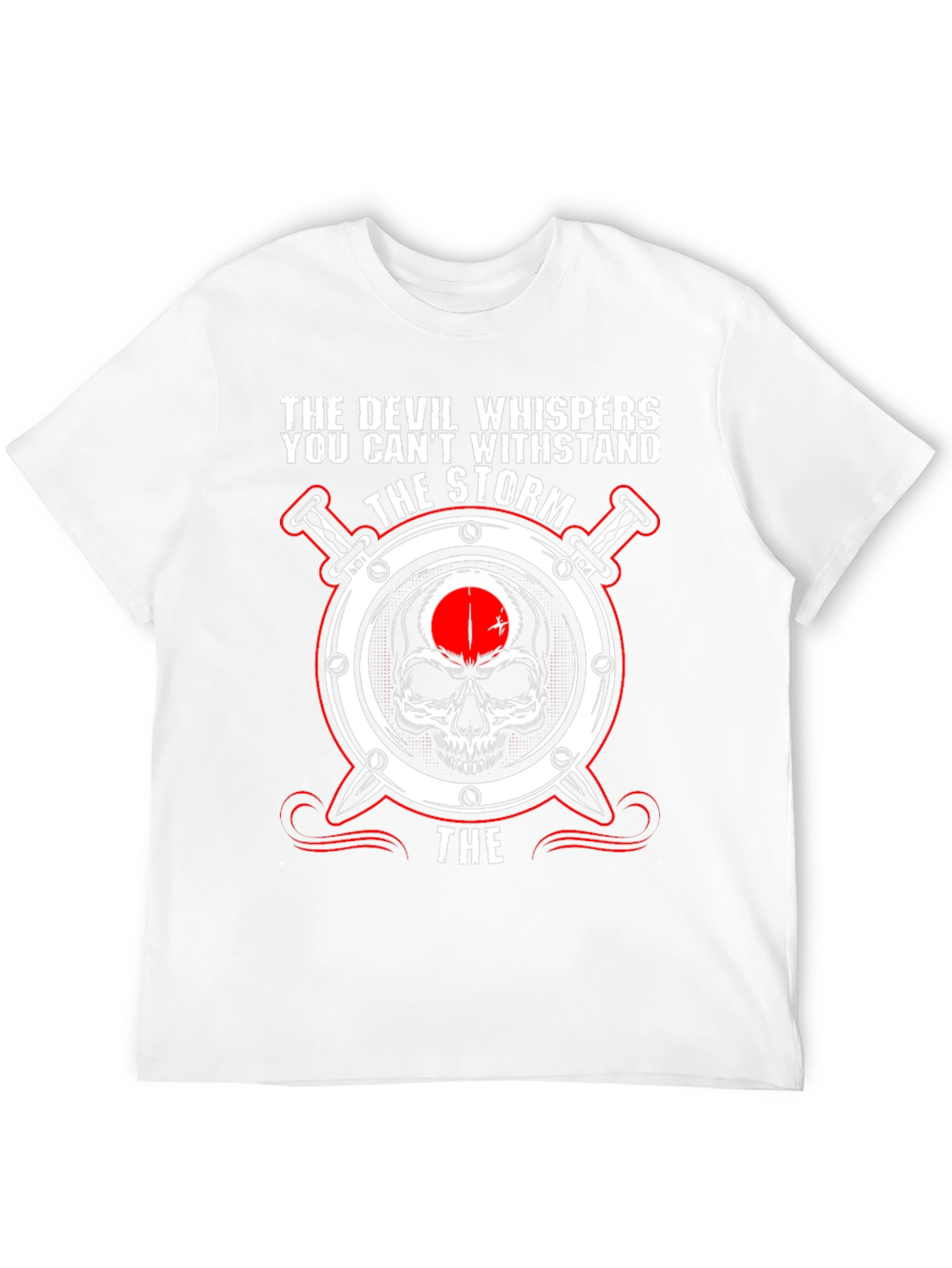 The Devil Whispers Storm Skull T-Shirt