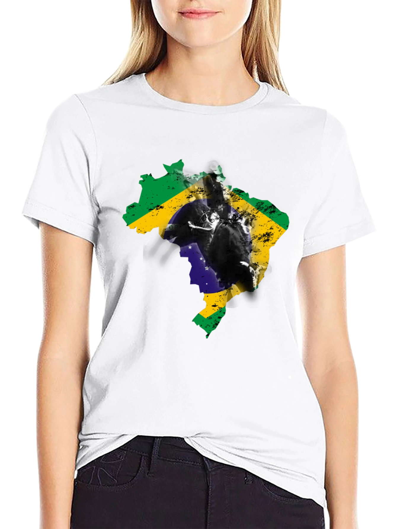 Brazil Flag Silhouette Graphic Tee