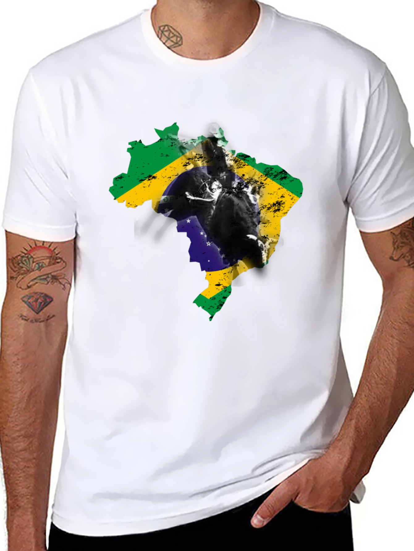 Brazil Flag Silhouette Graphic Tee