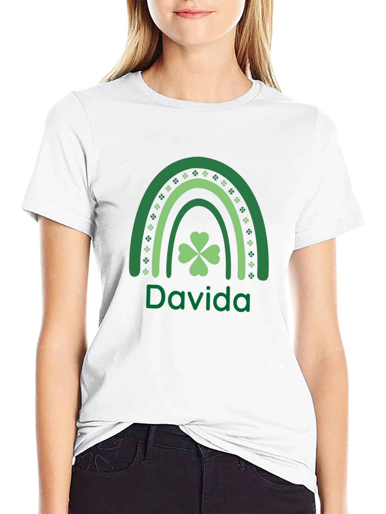 Davida Shamrock Rainbow St. Patricks Day T-Shirt