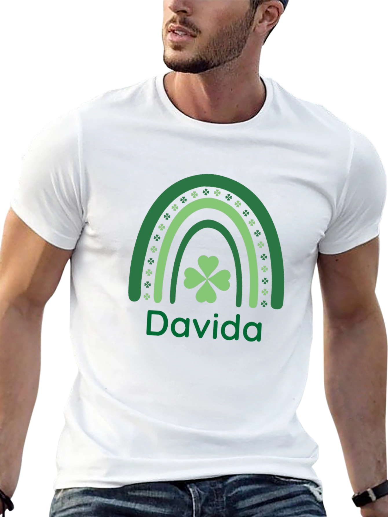 Davida Shamrock Rainbow St. Patricks Day T-Shirt