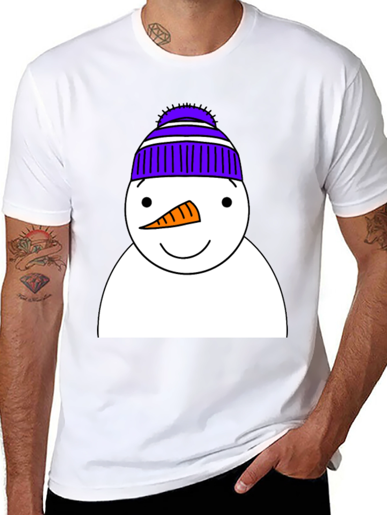 Snowman Graphic Tee - Festive Winter Apparel