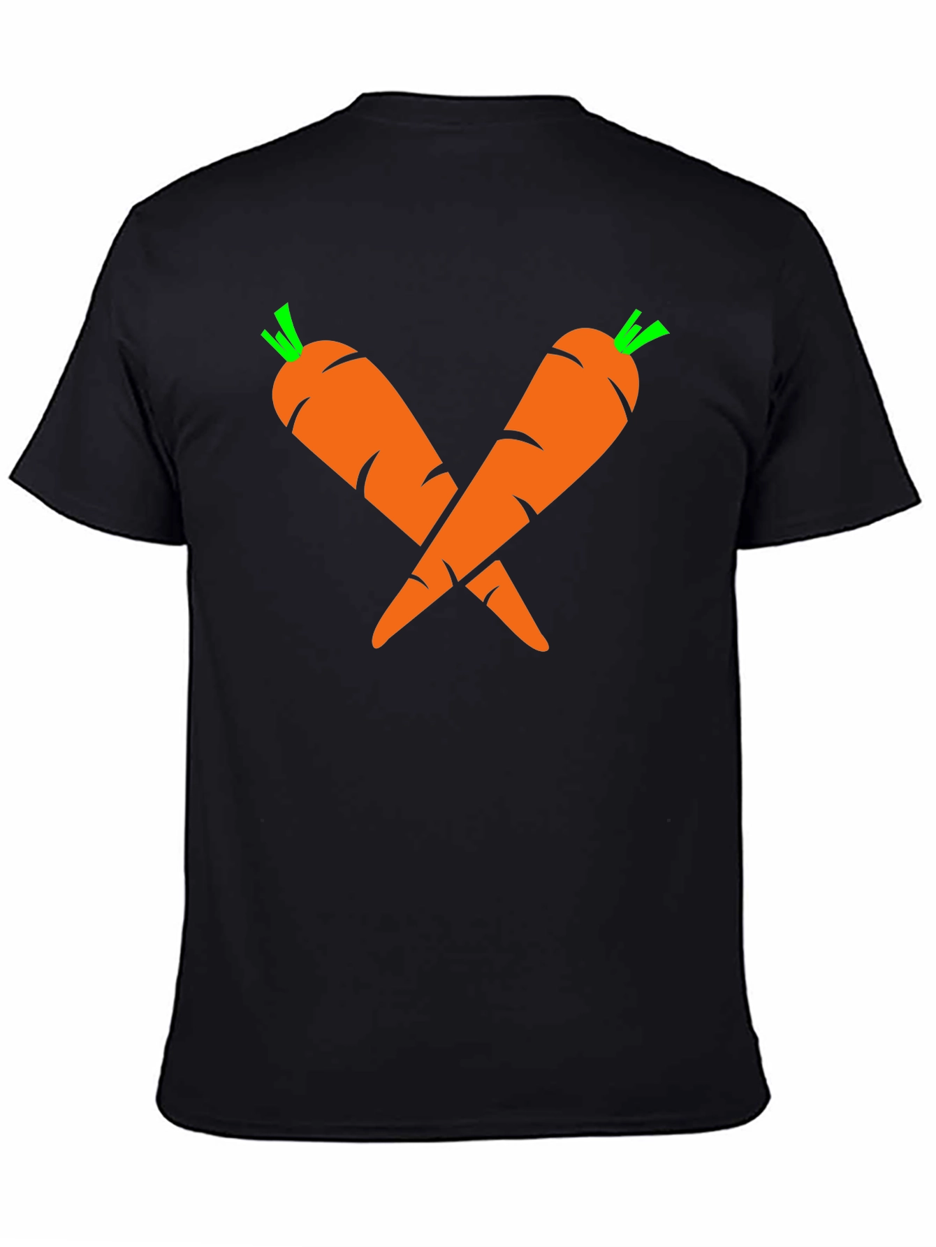 Crossed Carrots Graphic Tee - Black Cotton T-Shirt