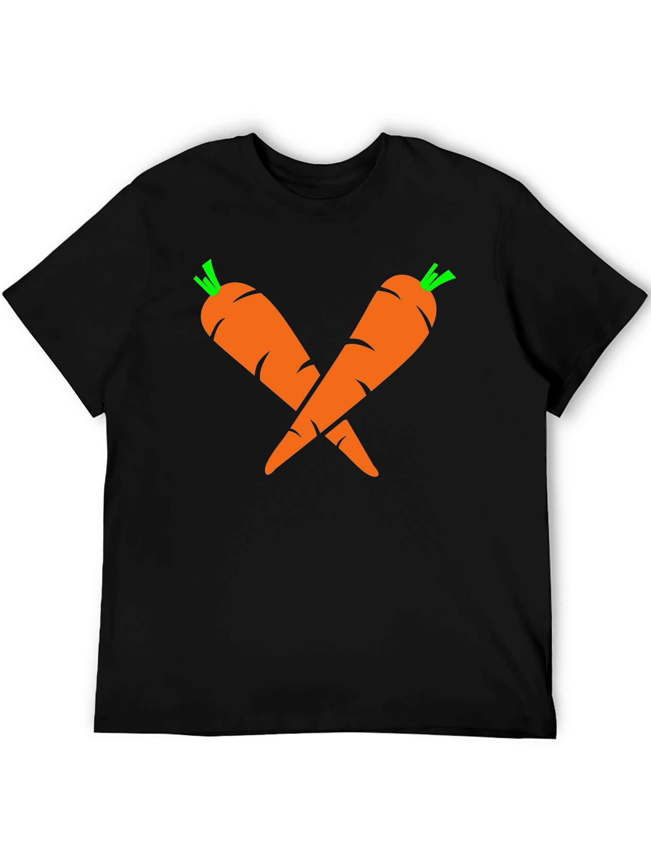 Crossed Carrots Graphic Tee - Black Cotton T-Shirt