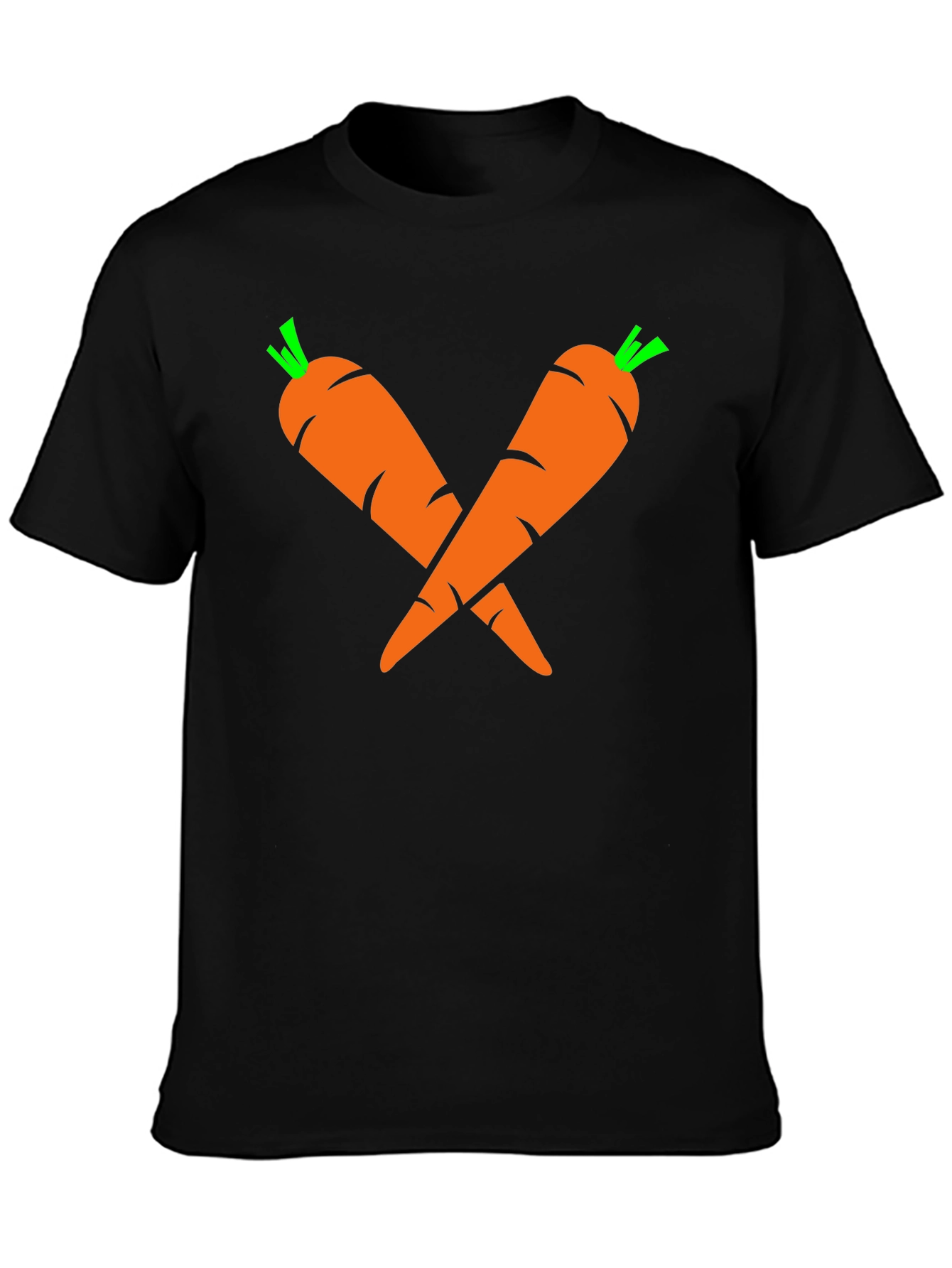 Crossed Carrots Graphic Tee - Black Cotton T-Shirt