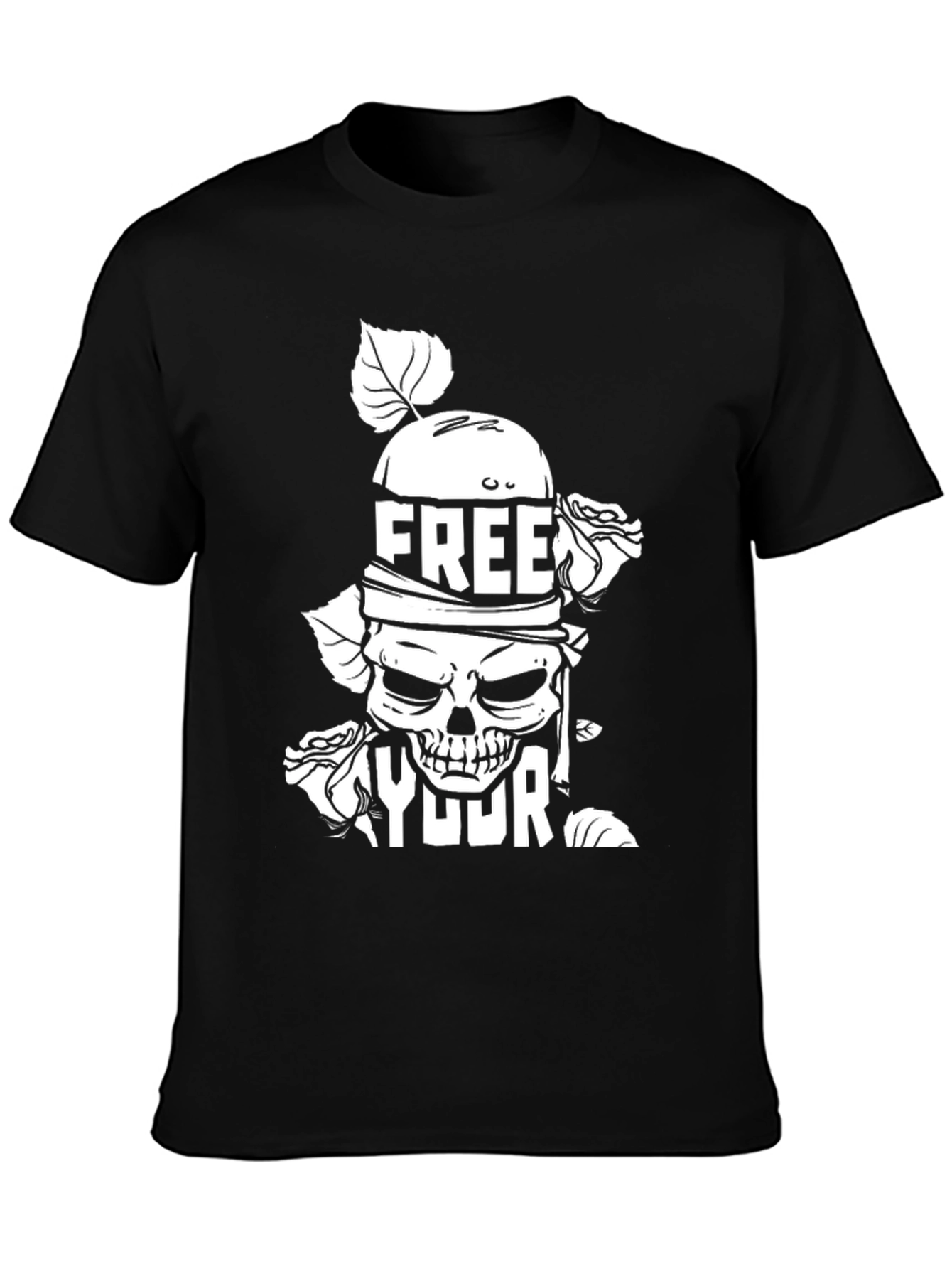 Free Your Mind Graphic Tee - Skull & Roses