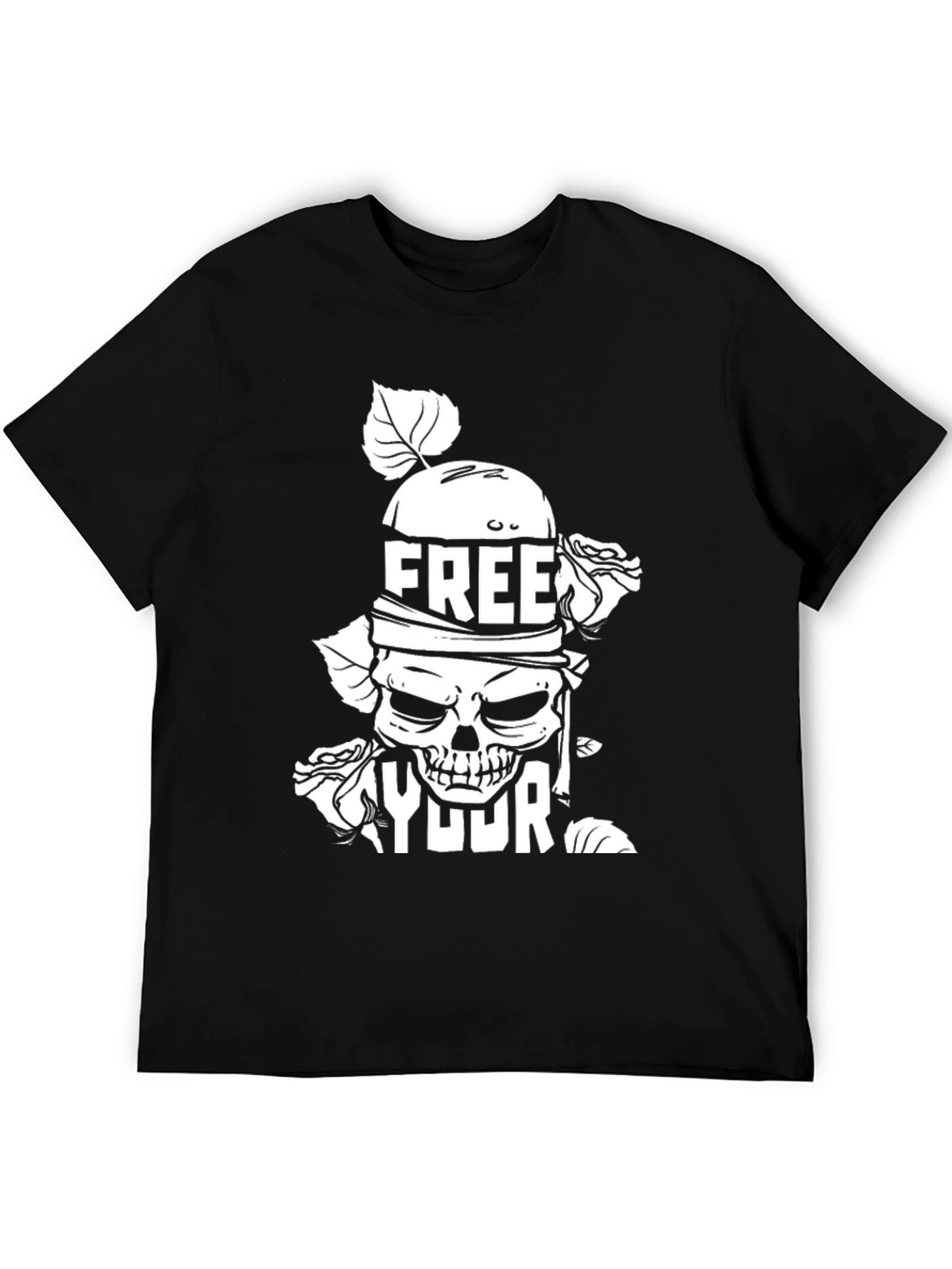 Free Your Mind Graphic Tee - Skull & Roses