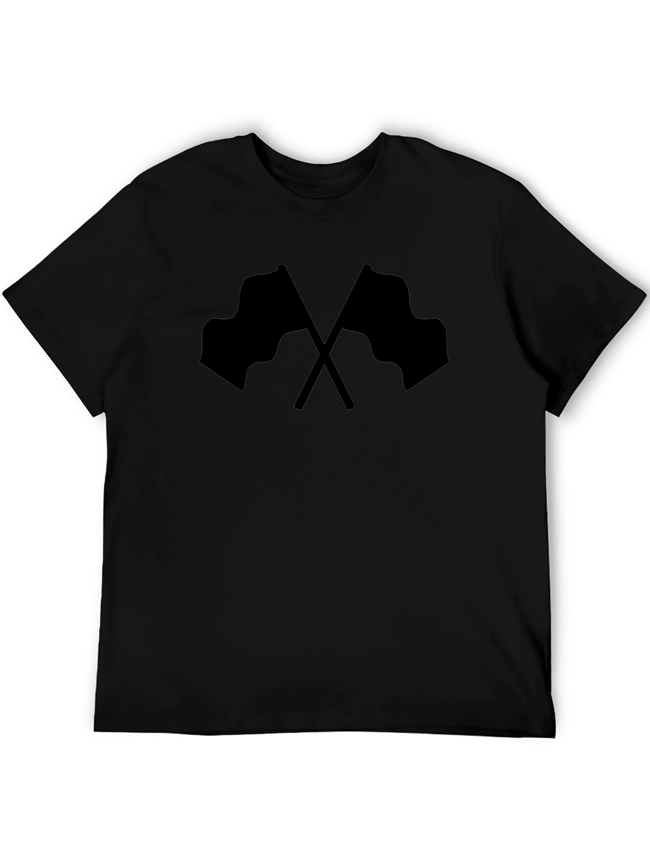 Checkered Flags Graphic Tee - Black