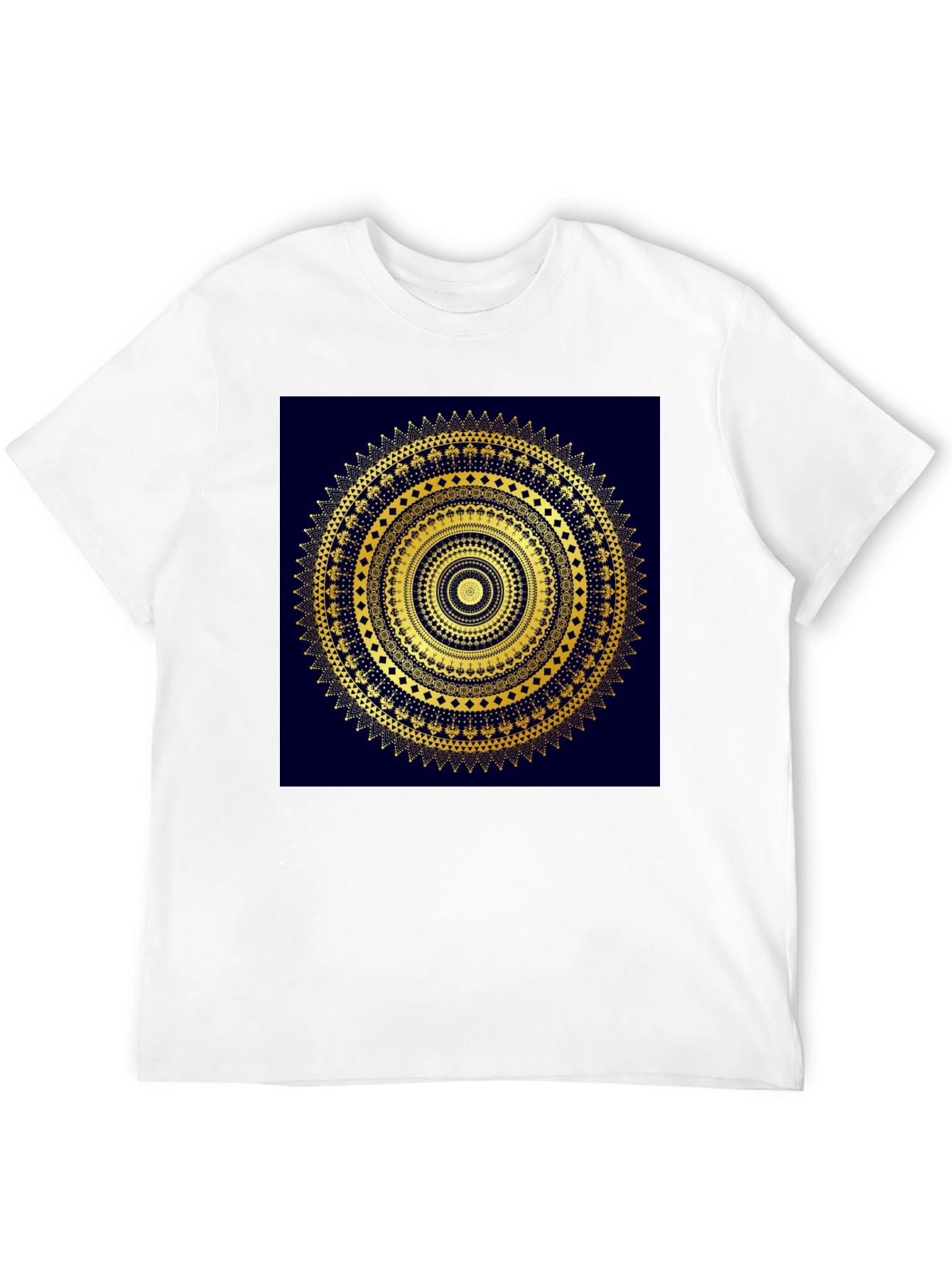 Gold Mandala Design Black T-Shirt