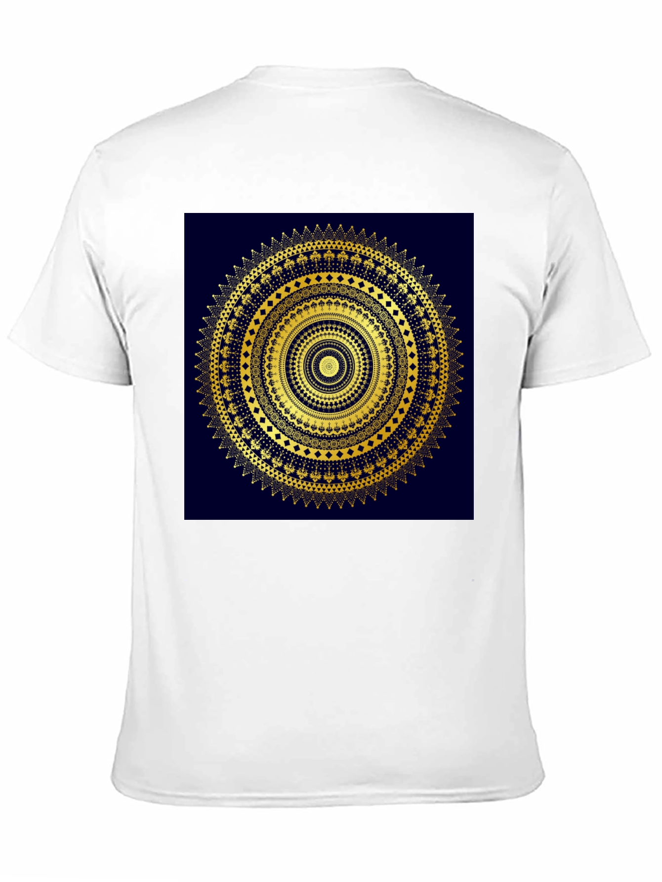 Gold Mandala Design Black T-Shirt