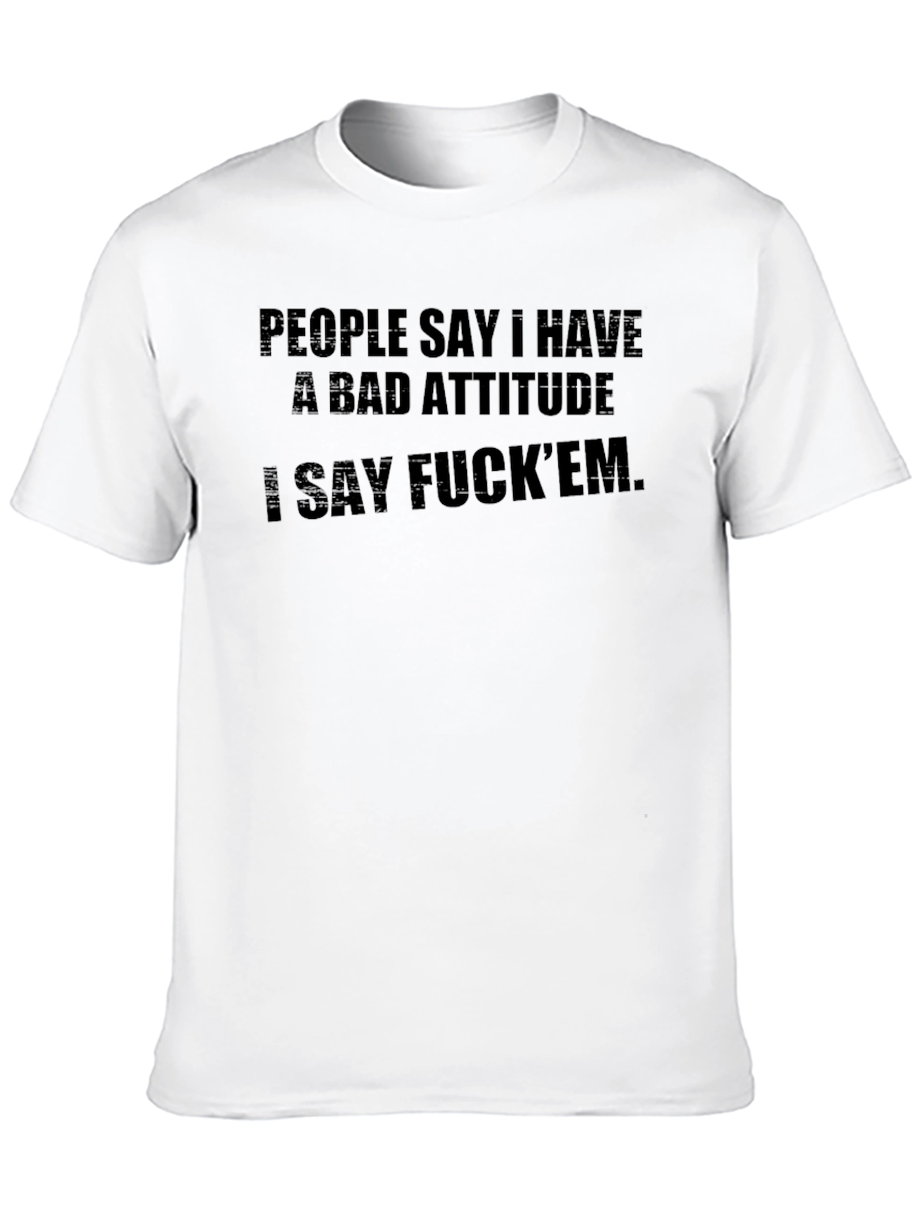 Attitude Graphic Tee - Black Crew Neck T-Shirt