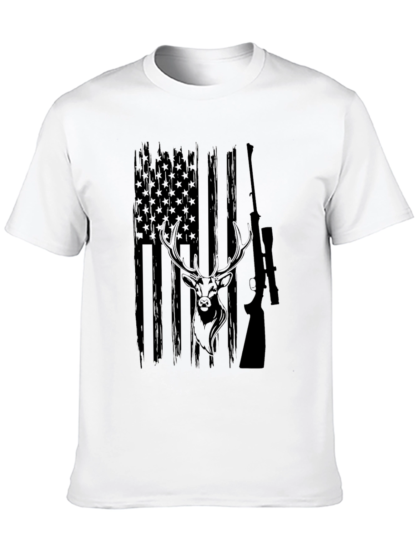 American Flag Deer Hunting T-Shirt