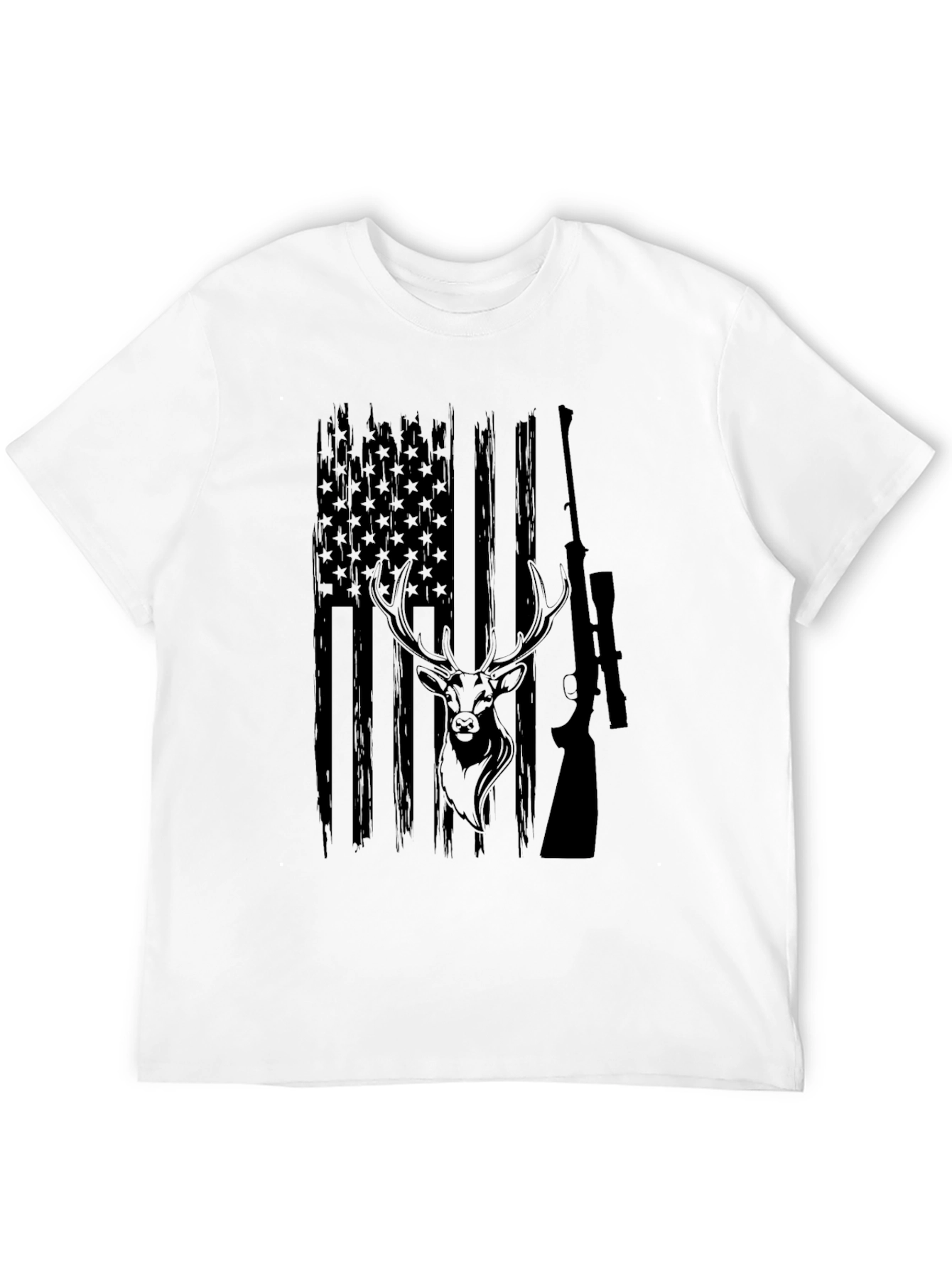American Flag Deer Hunting T-Shirt