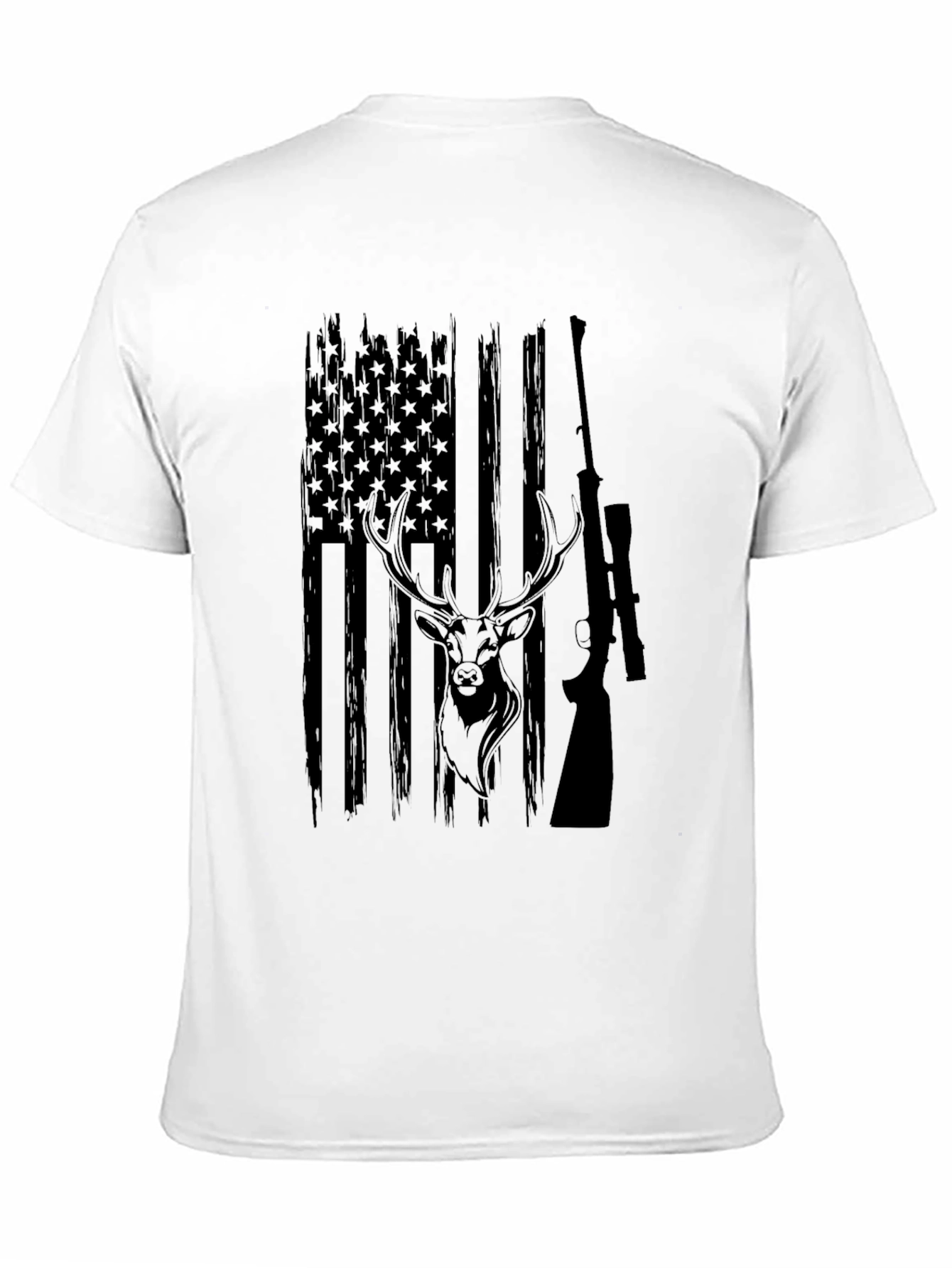 American Flag Deer Hunting T-Shirt