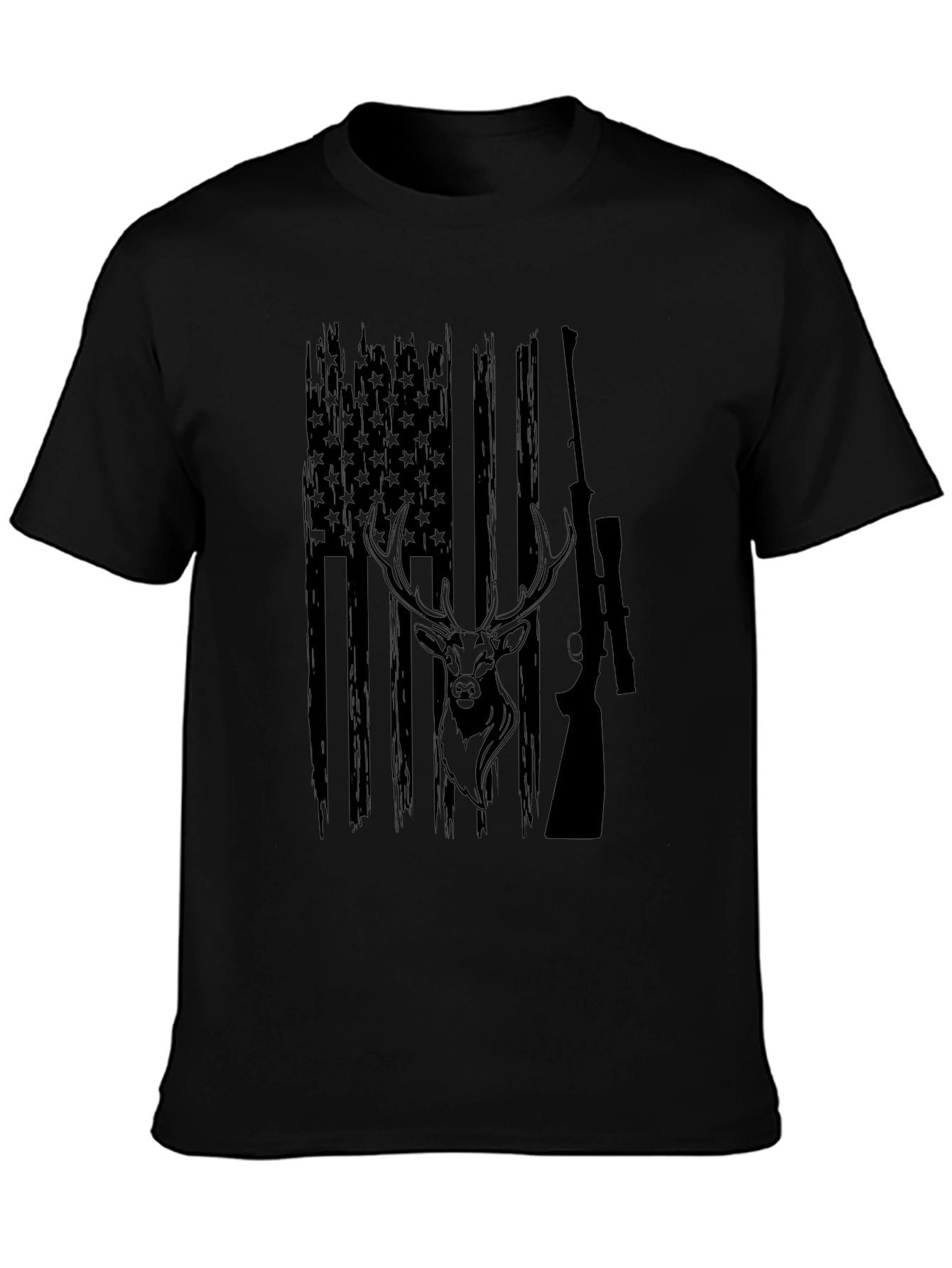 American Flag Deer Hunting T-Shirt