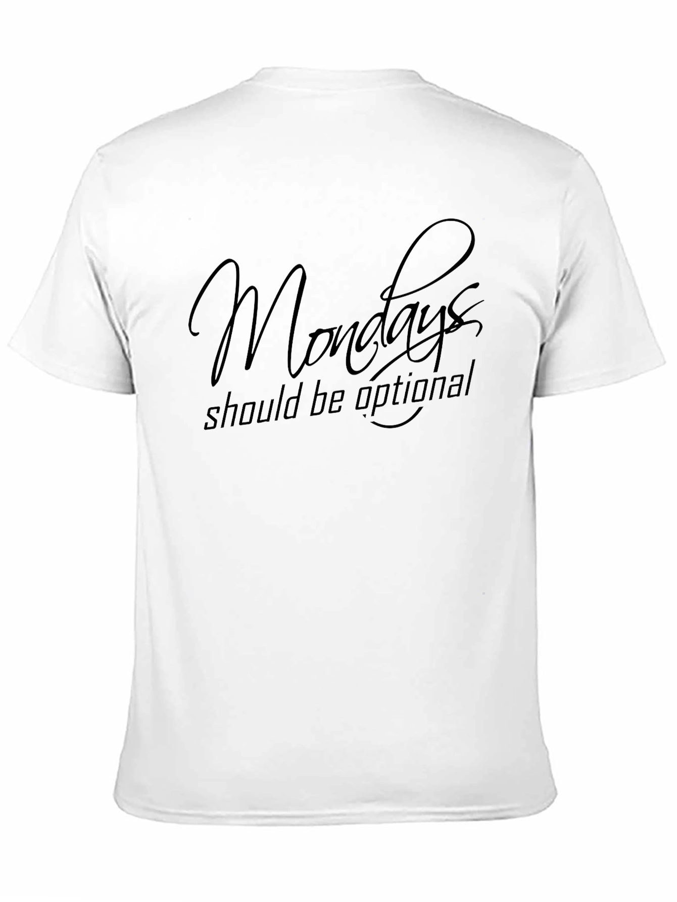 Mondays Optional Black Graphic Tee - Relaxed Fit