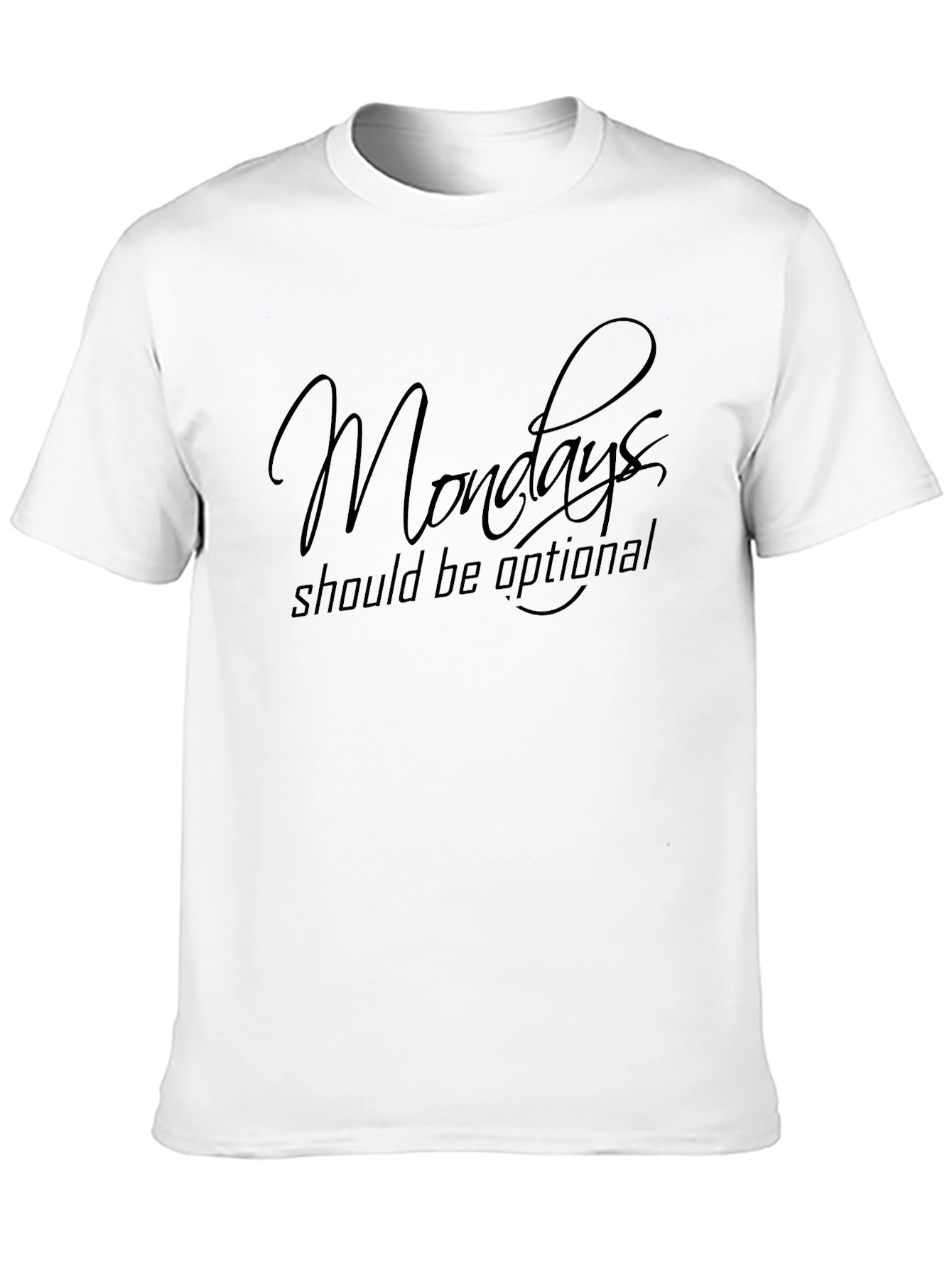 Mondays Optional Black Graphic Tee - Relaxed Fit
