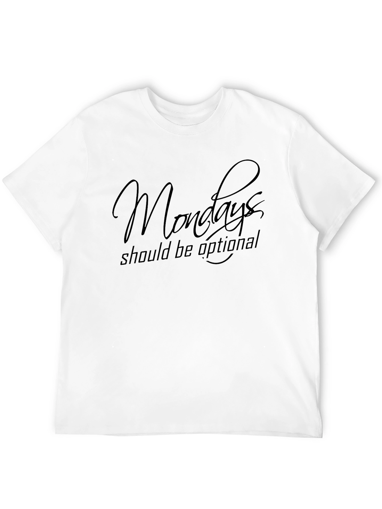 Mondays Optional Black Graphic Tee - Relaxed Fit