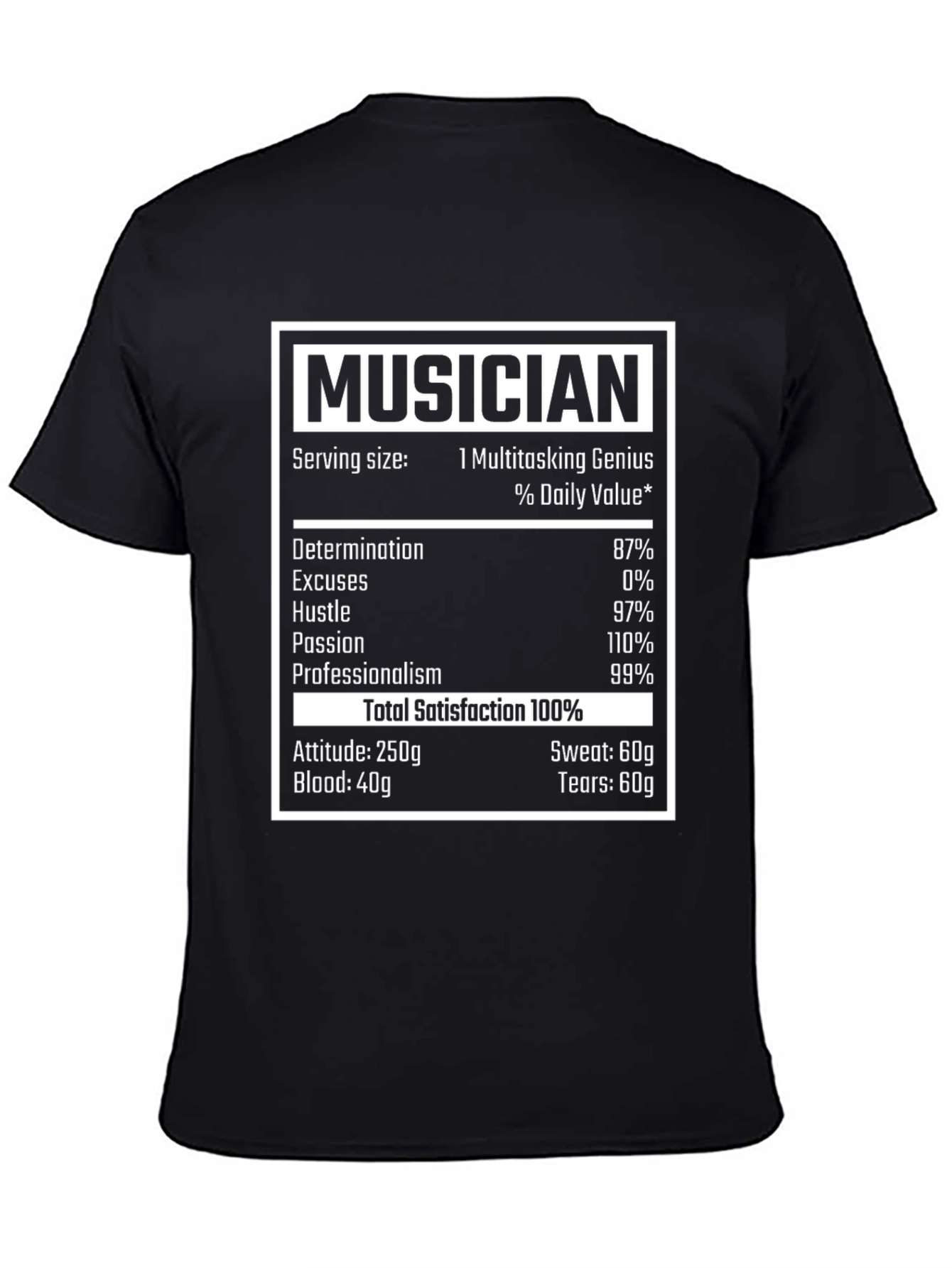 Musician Nutritional Facts T-Shirt