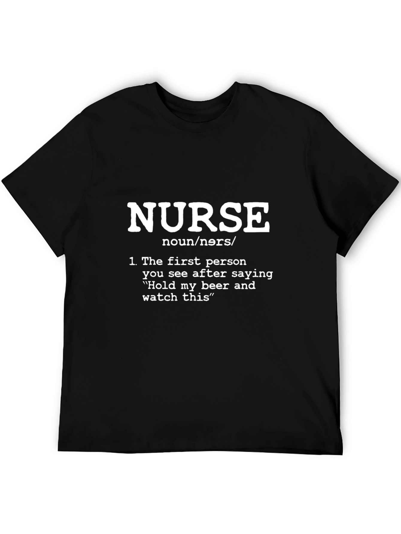 Funny Nurse Definition Black T-Shirt