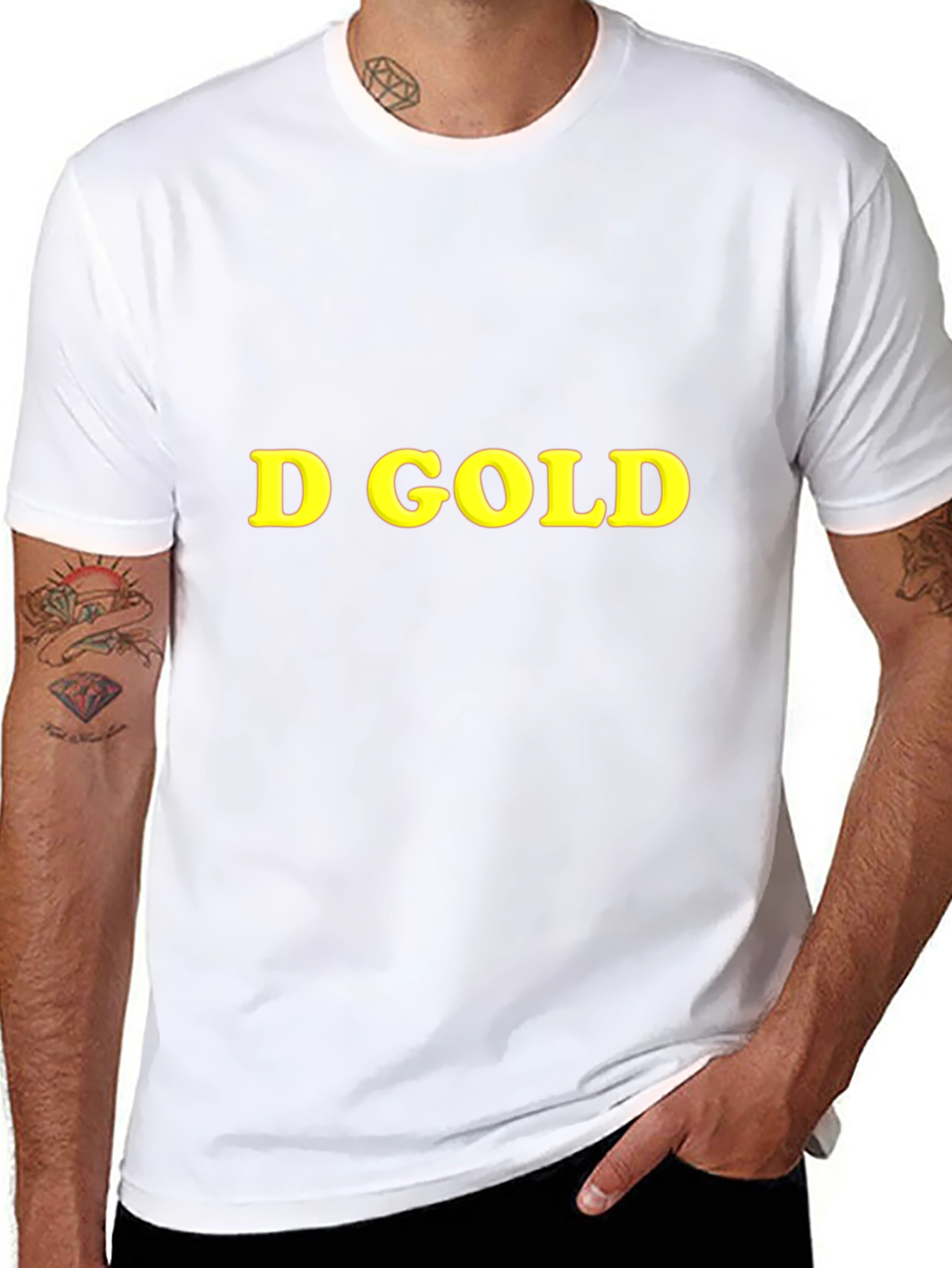 D Gold Graphic Black T-Shirt