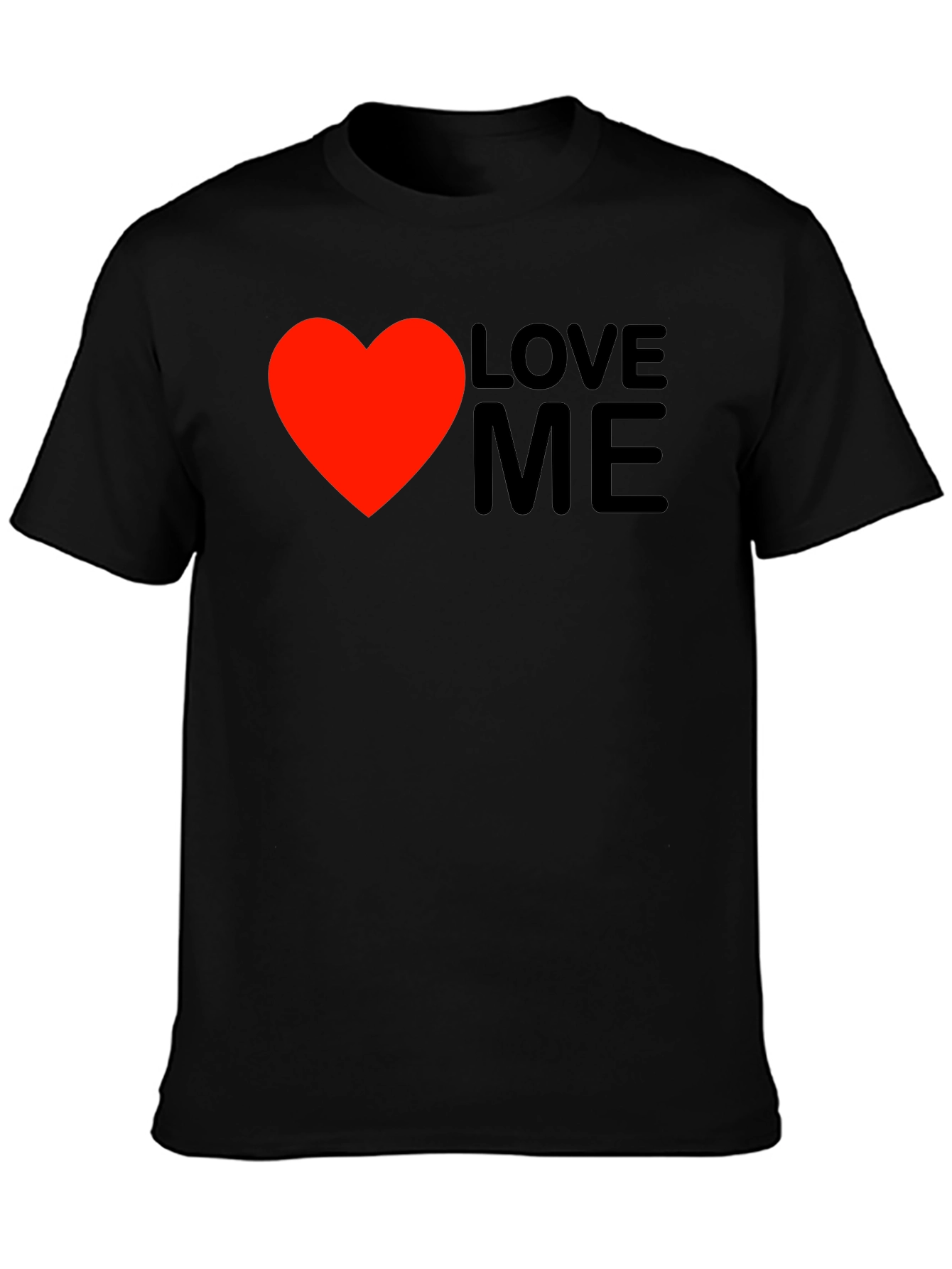 Love Me Graphic Tee - Black Cotton Casual Wear