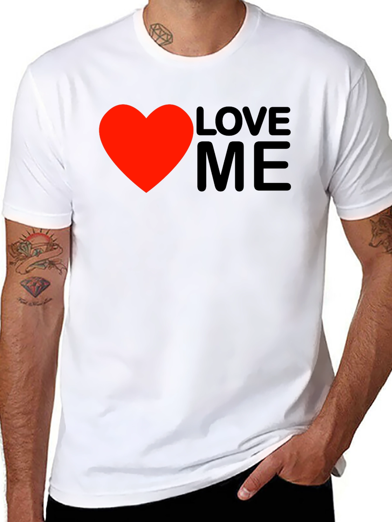 Love Me Graphic Tee - Black Cotton Casual Wear