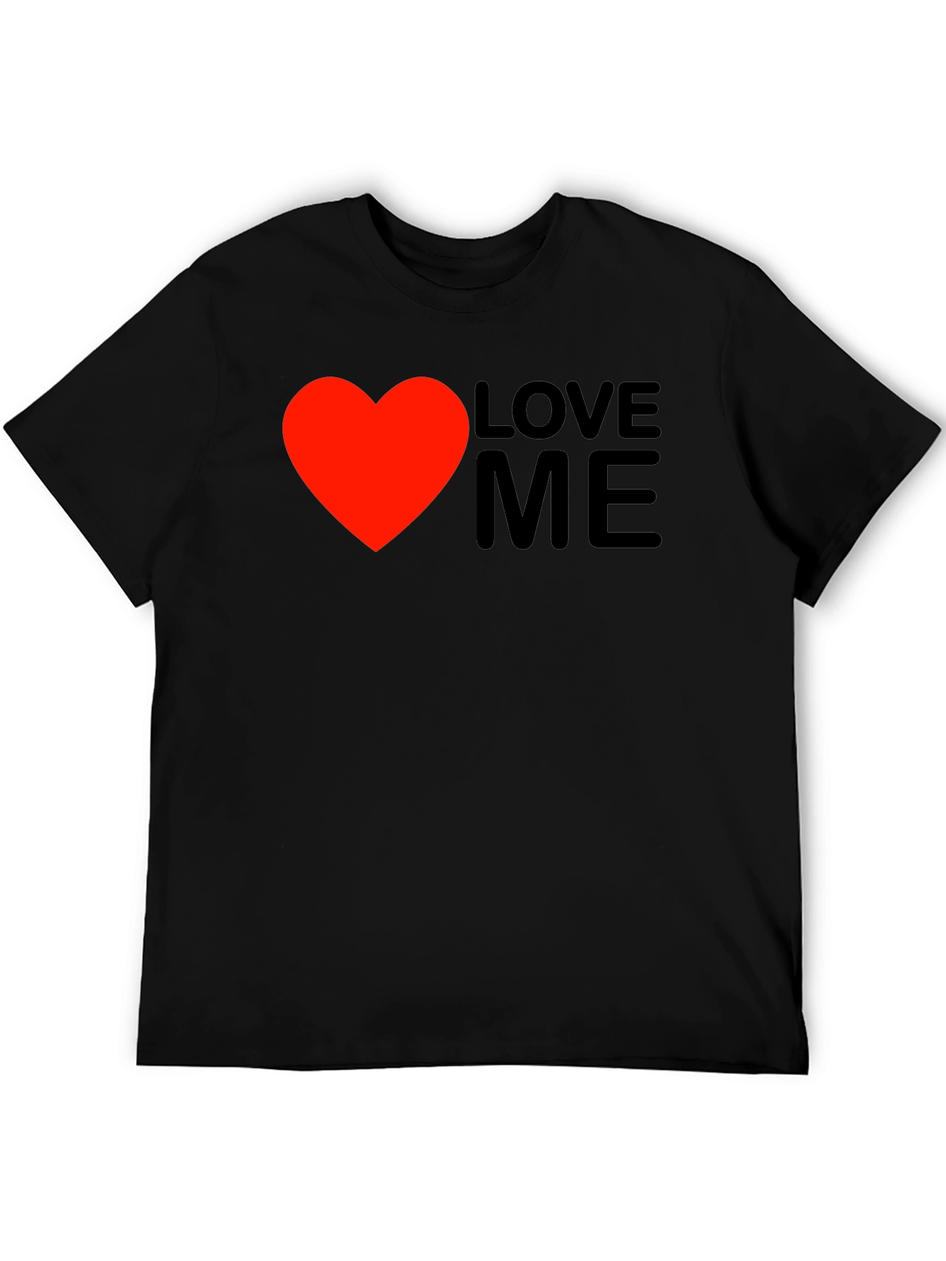 Love Me Graphic Tee - Black Cotton Casual Wear