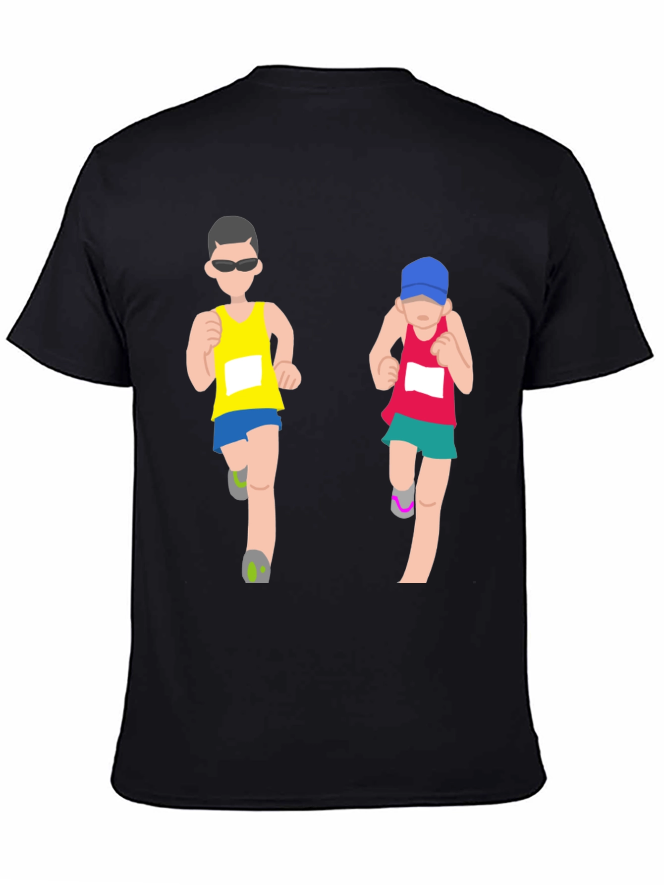 Running Couple Graphic Tee - Black T-Shirt