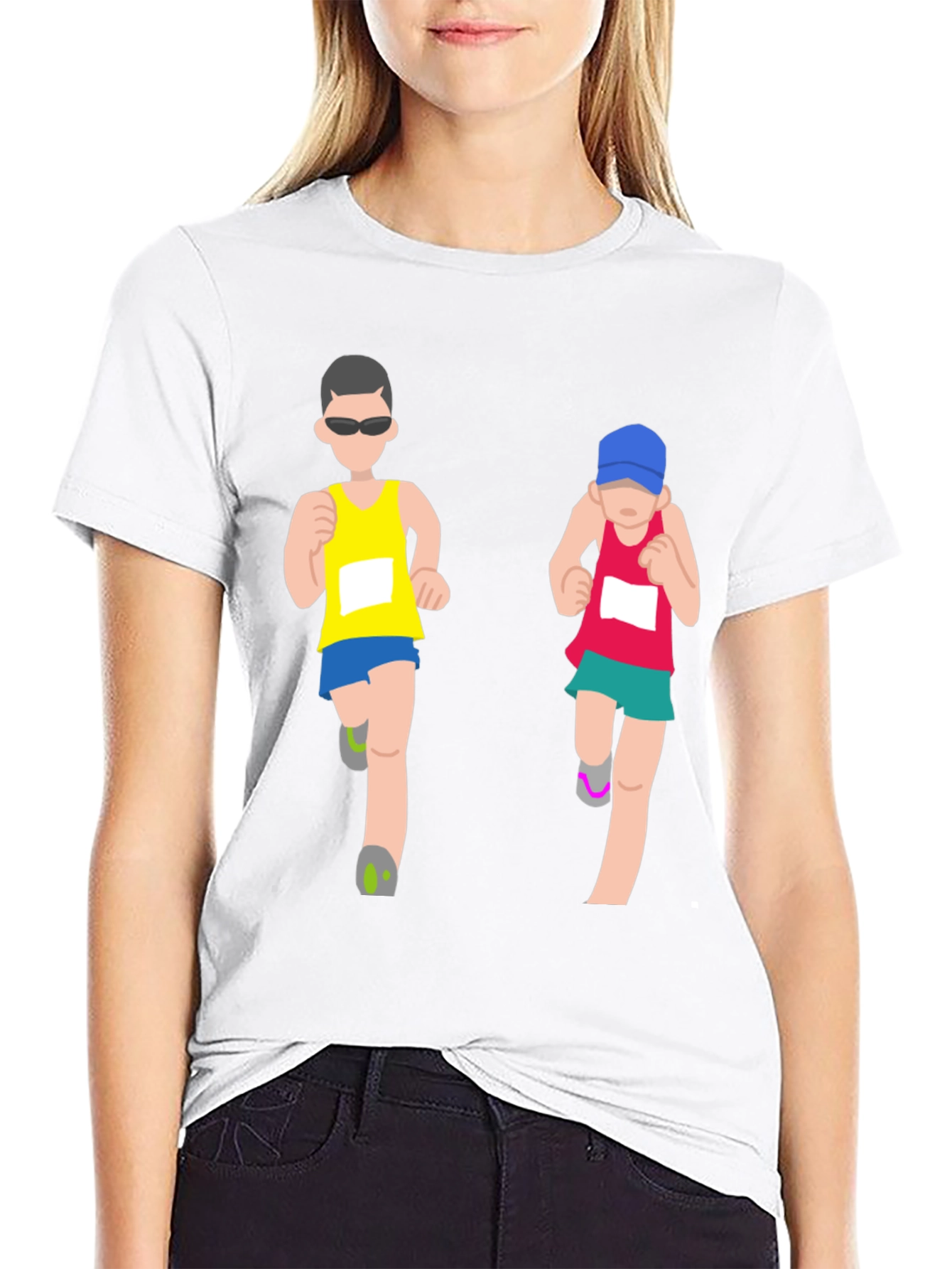 Running Couple Graphic Tee - Black T-Shirt