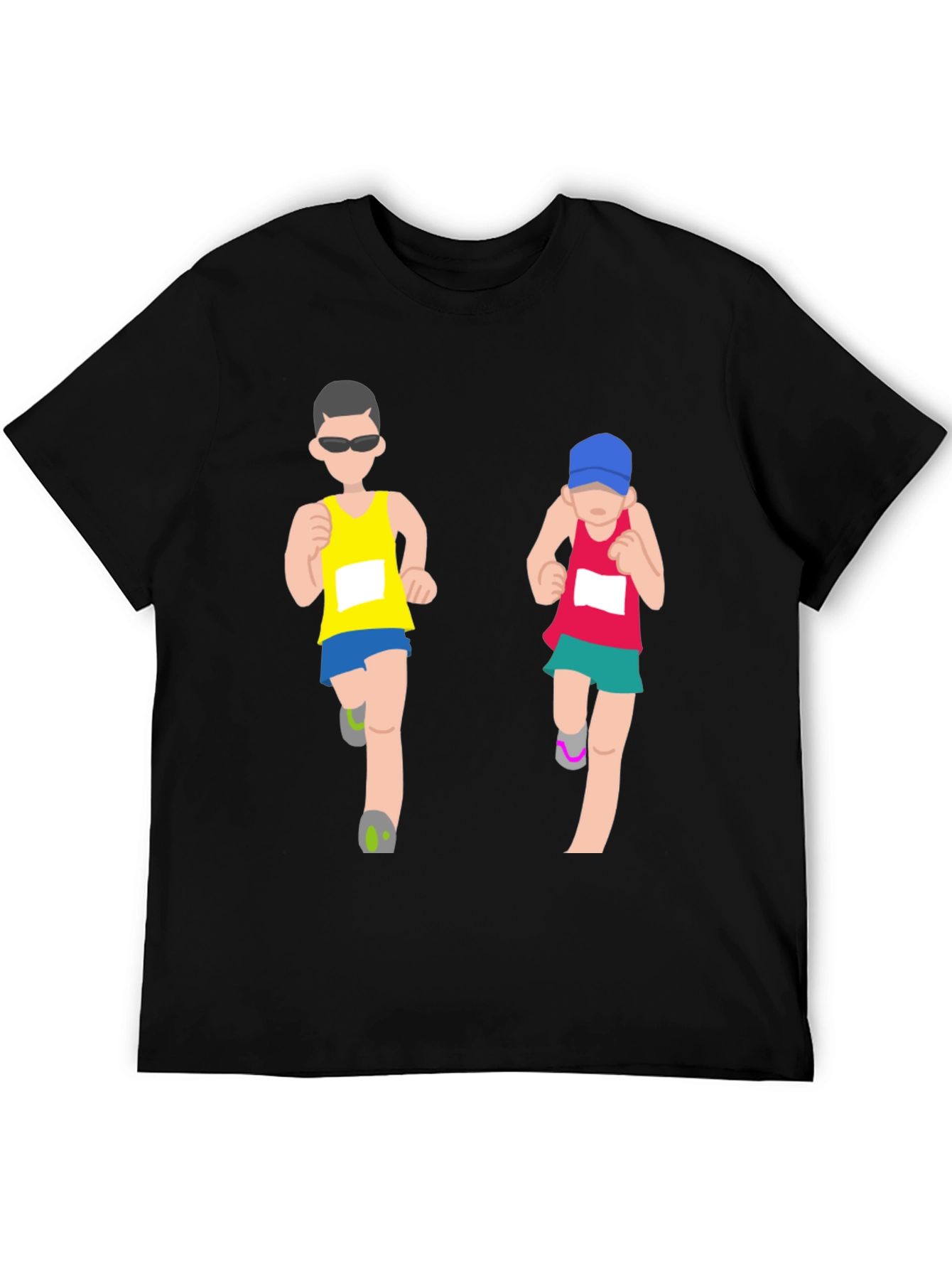 Running Couple Graphic Tee - Black T-Shirt