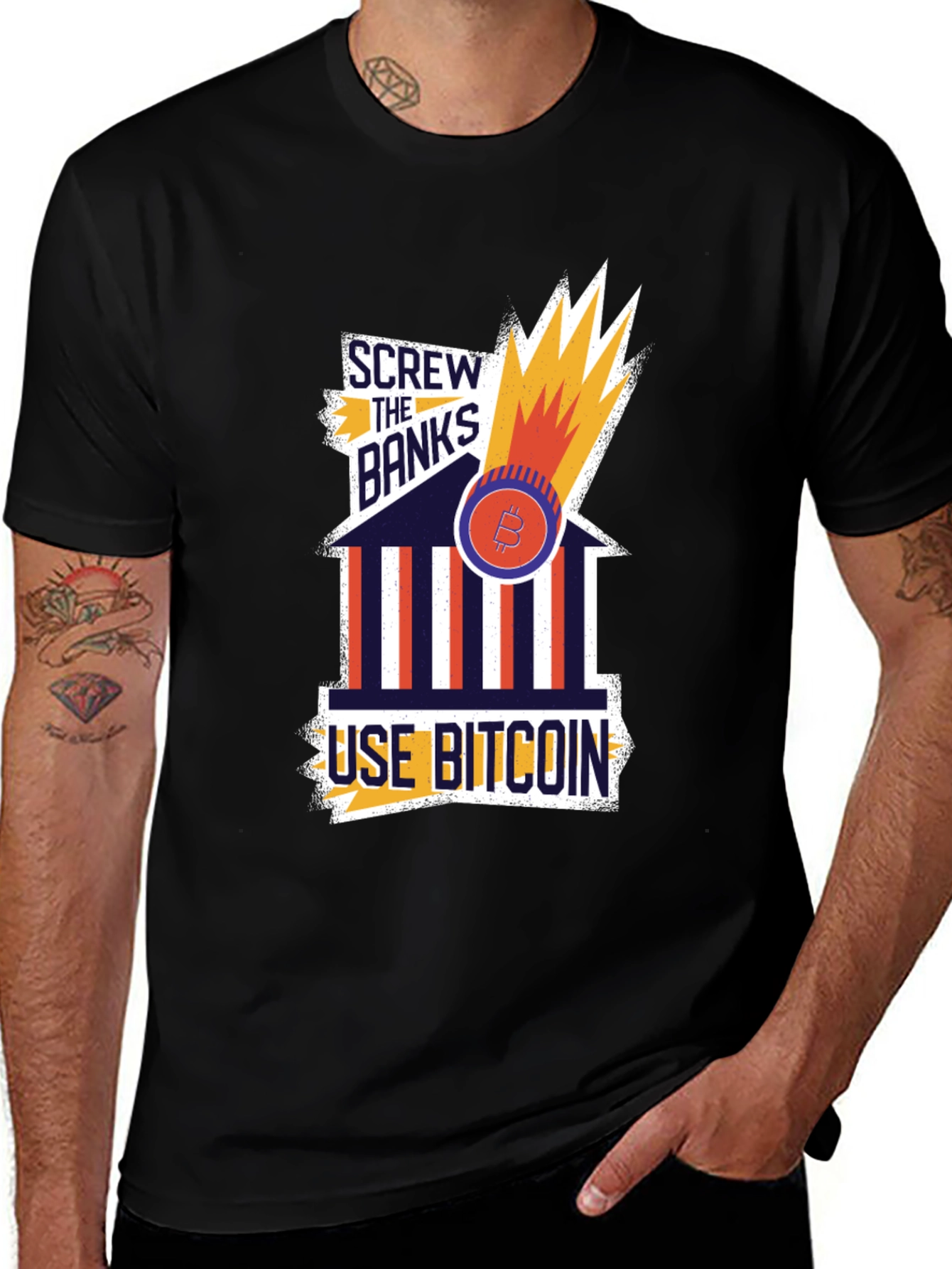 Screw the Banks Bitcoin Graphic Tee
