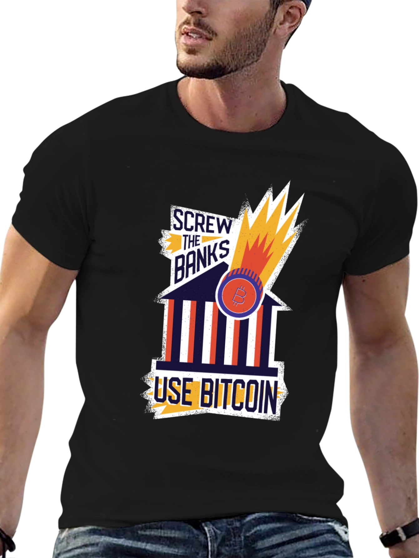 Screw the Banks Bitcoin Graphic Tee