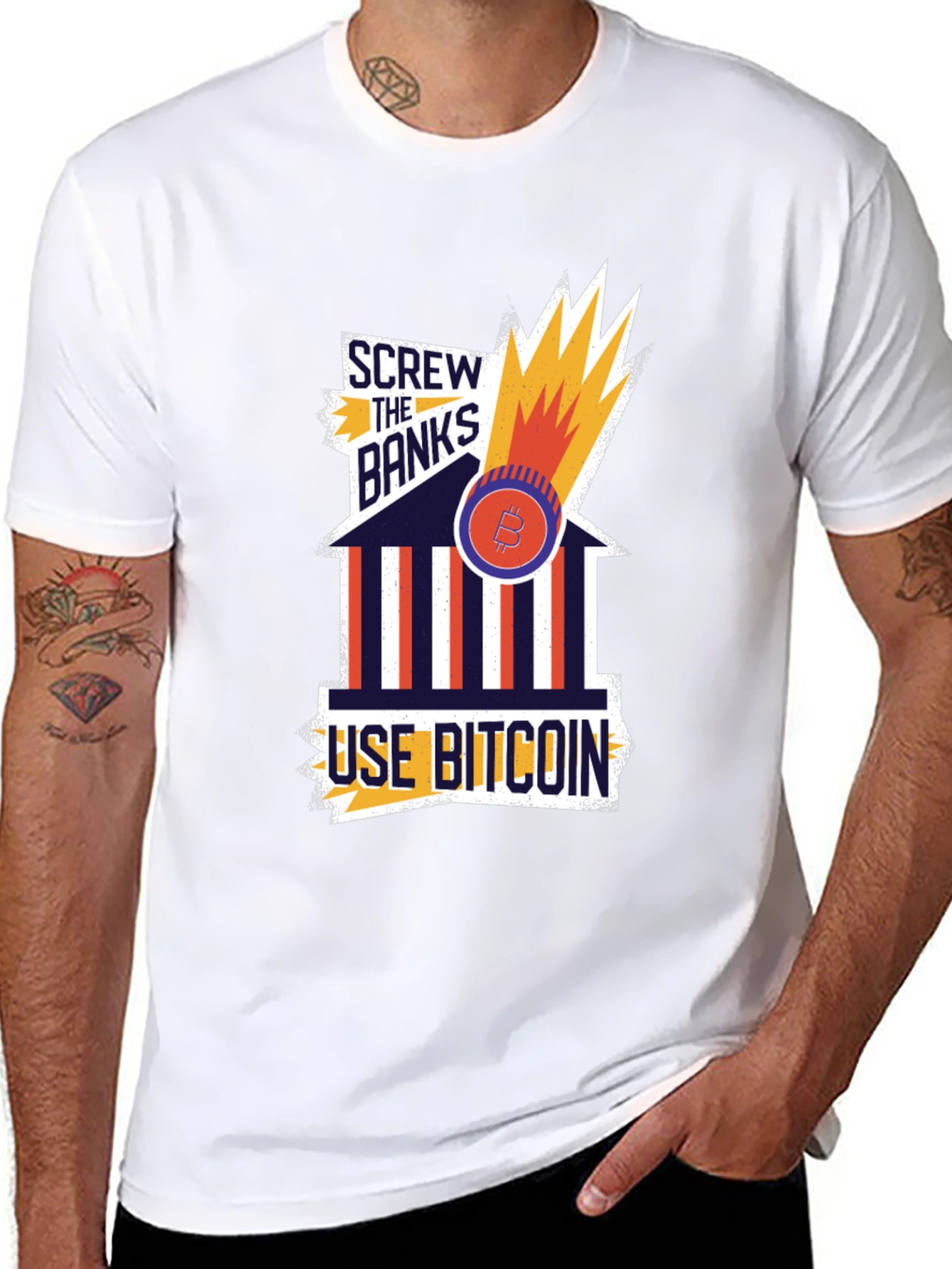 Screw the Banks Bitcoin Graphic Tee