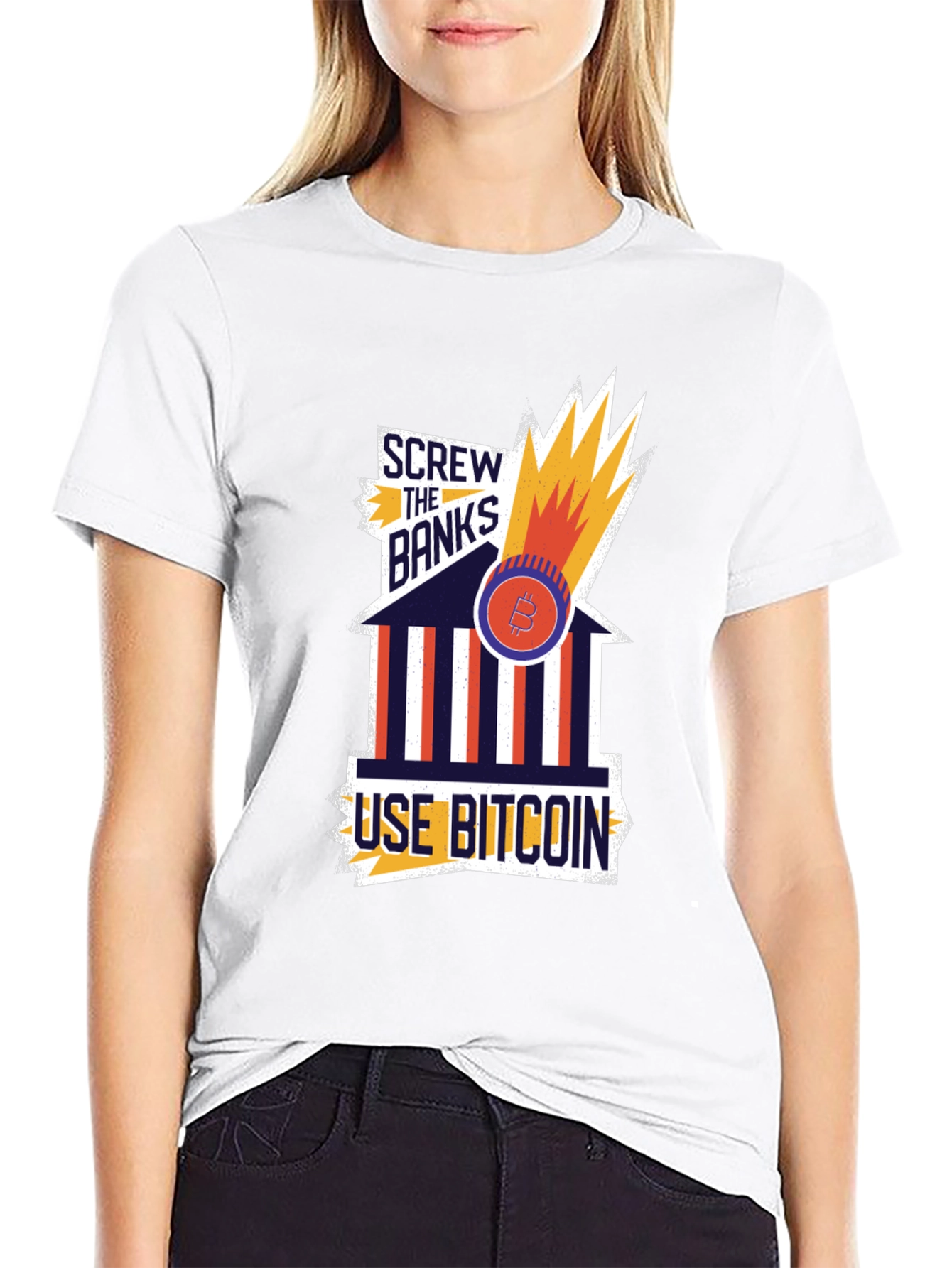 Screw the Banks Bitcoin Graphic Tee