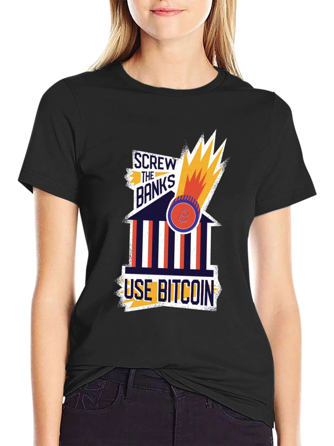 Screw the Banks Bitcoin Graphic Tee