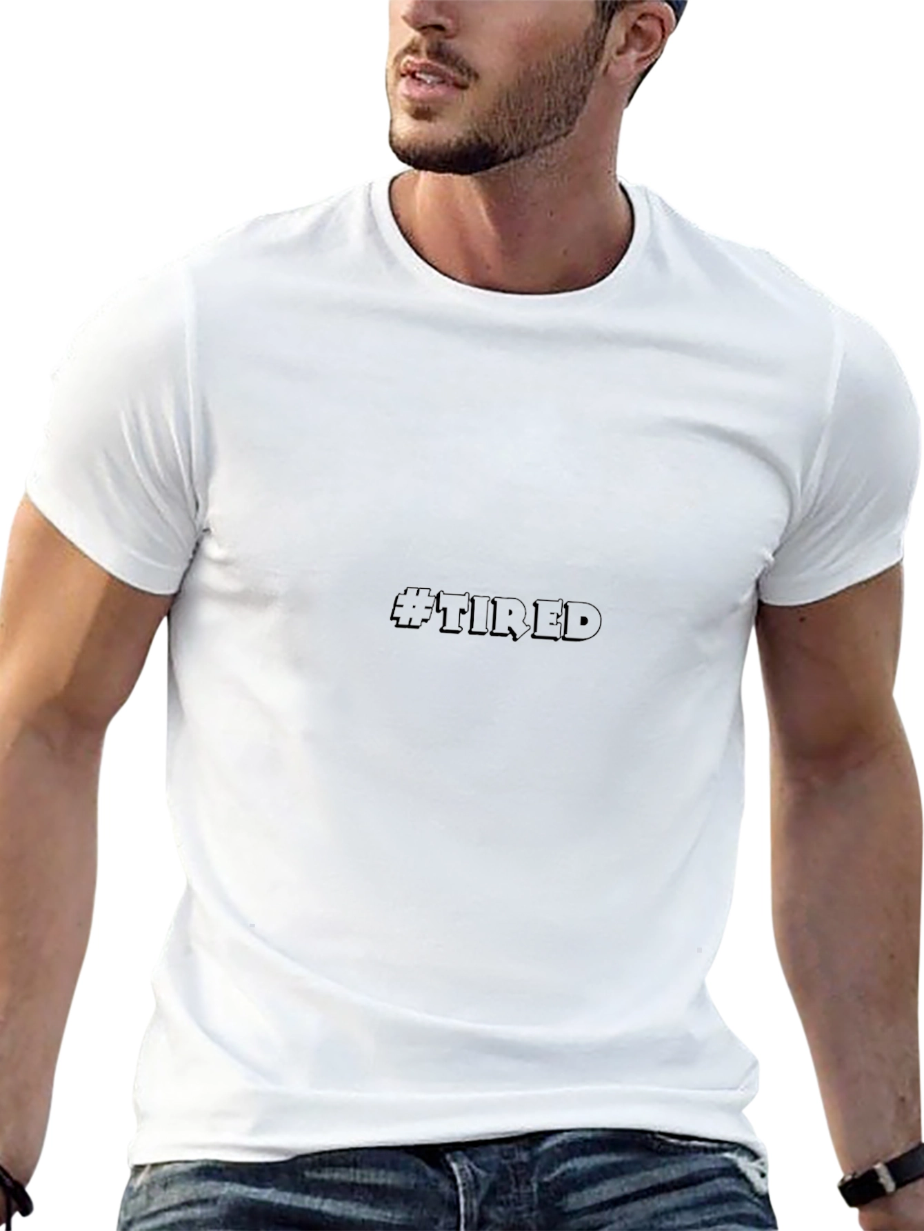 Mens Black #Tired Graphic Tee