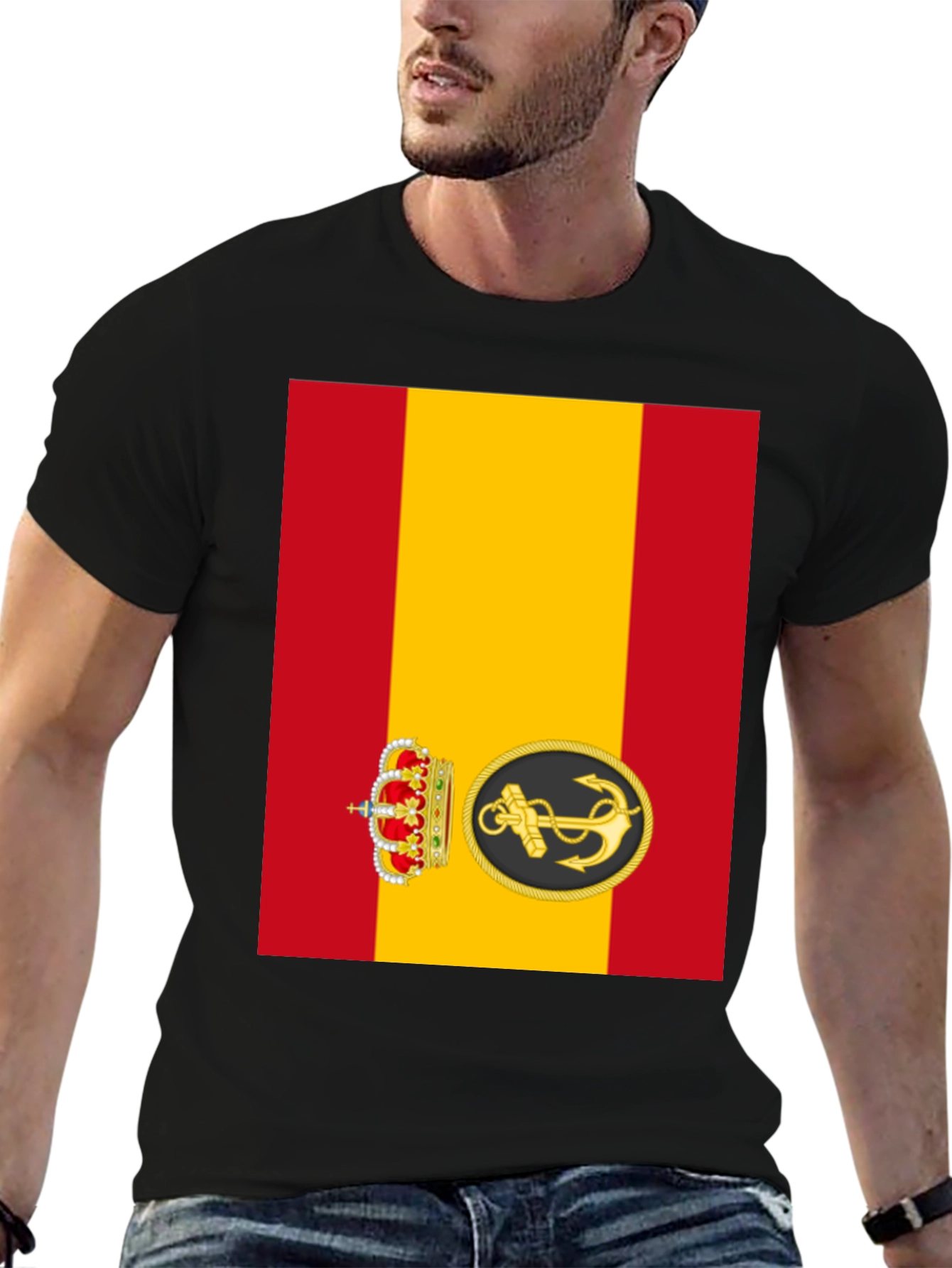 Spanish Navy T-Shirt - Red and Yellow Flag Design