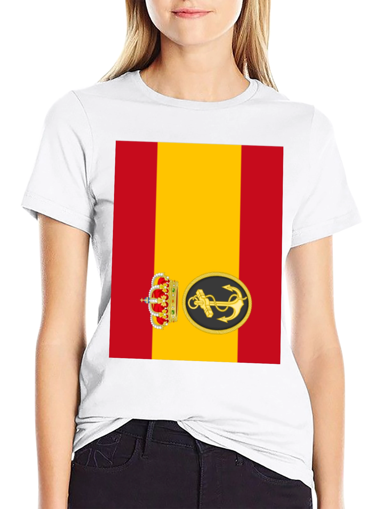 Spanish Navy T-Shirt - Red and Yellow Flag Design