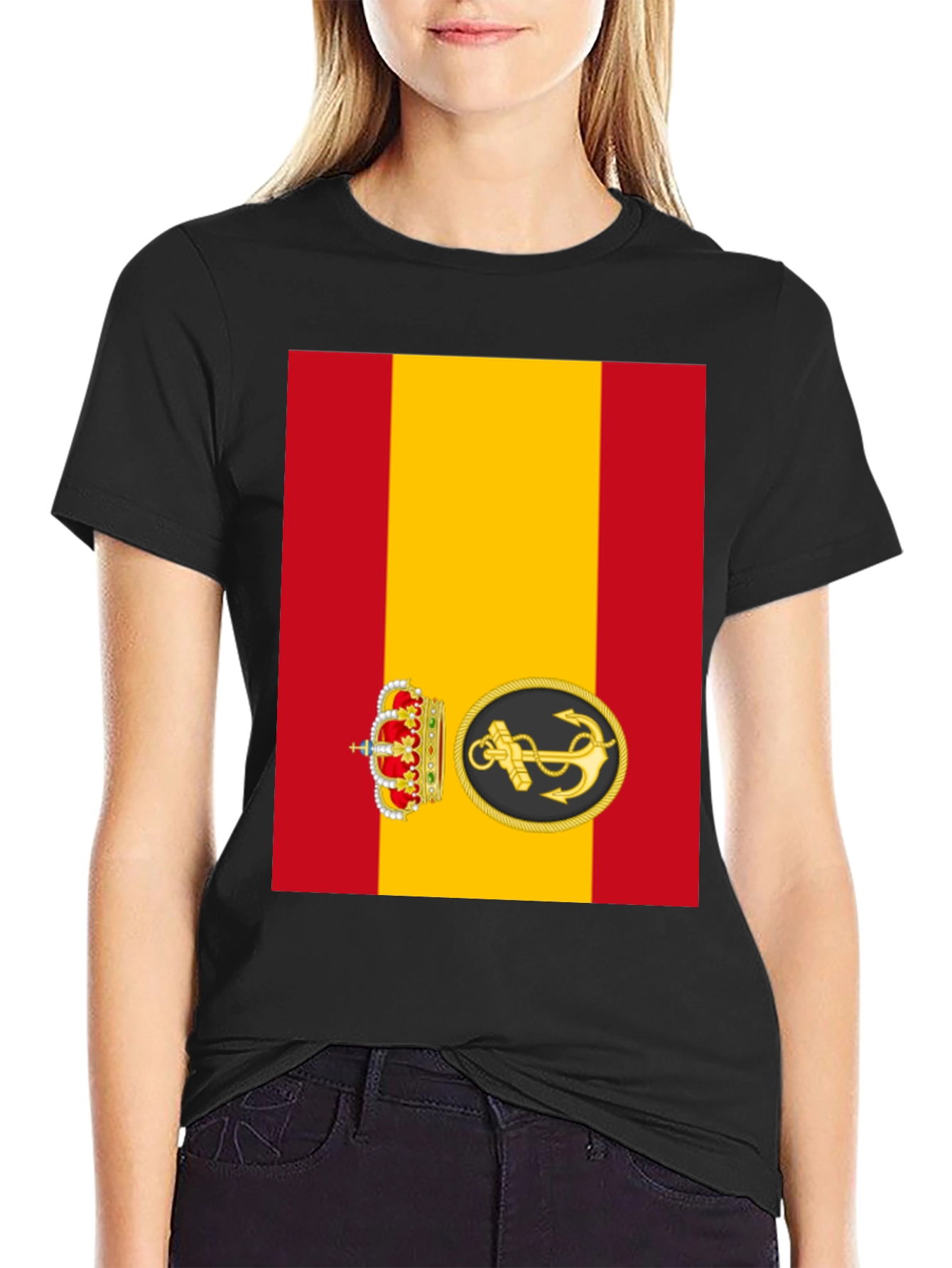 Spanish Navy T-Shirt - Red and Yellow Flag Design
