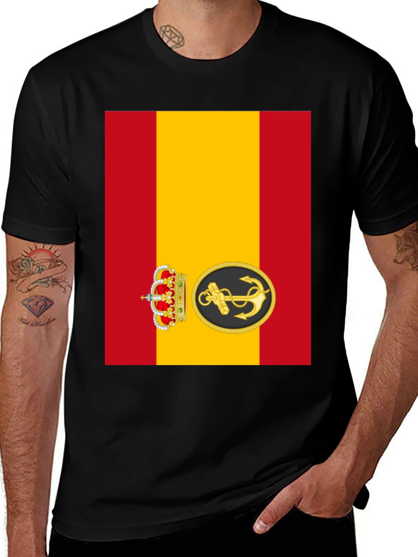 Spanish Navy T-Shirt - Red and Yellow Flag Design