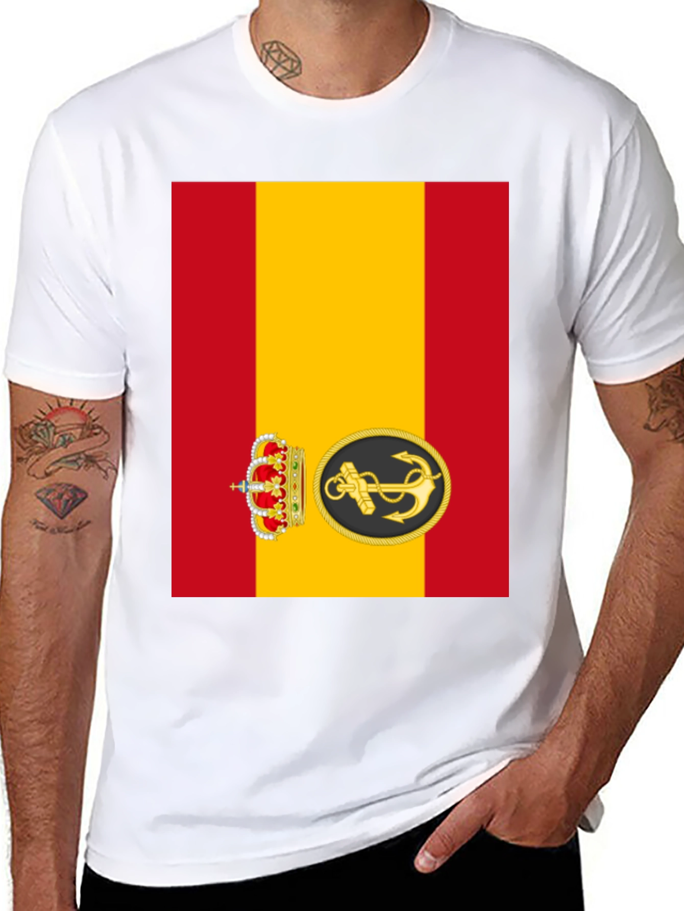 Spanish Navy T-Shirt - Red and Yellow Flag Design