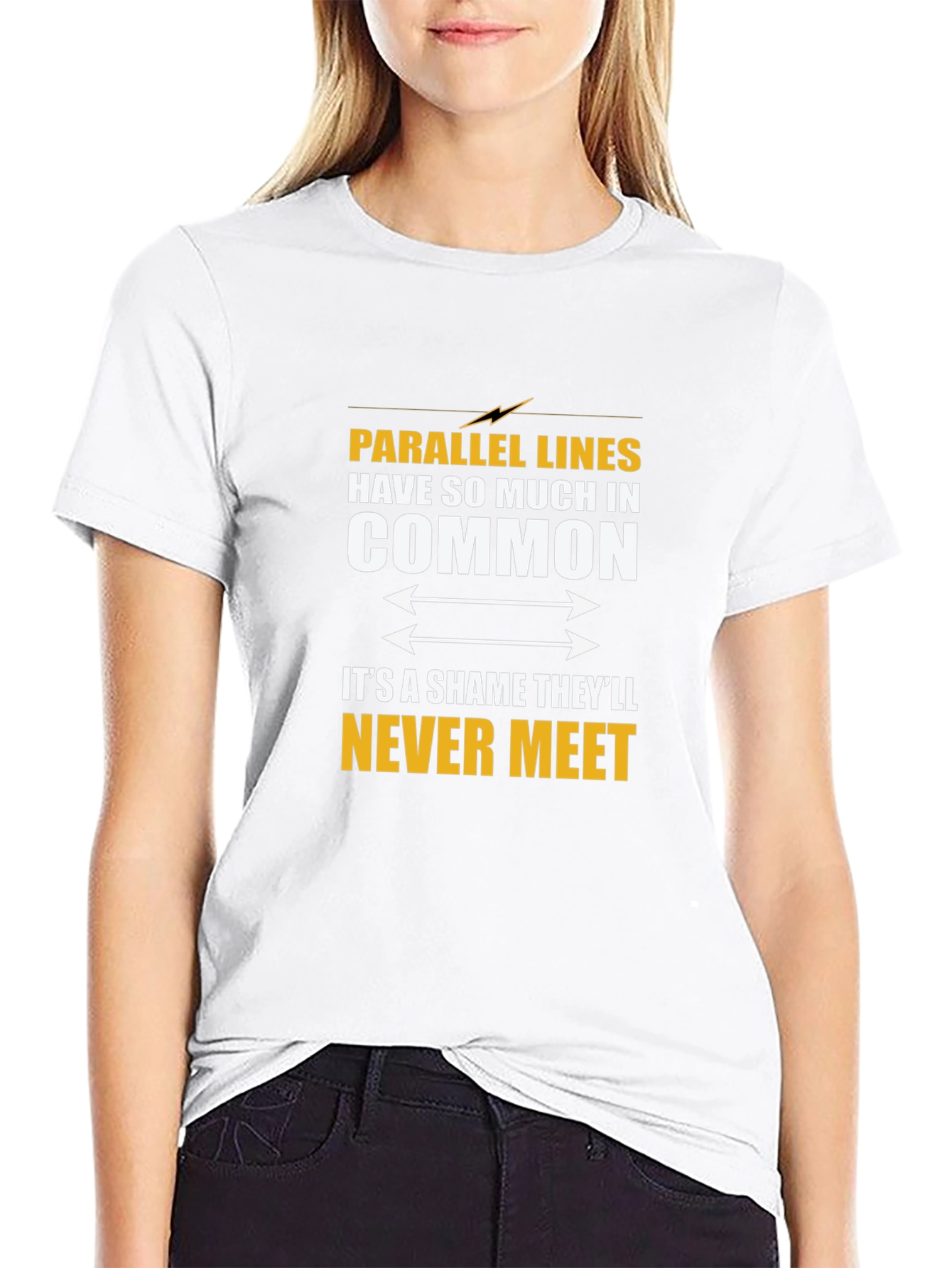 Parallel Lines Humor Black T-Shirt